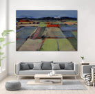 Pastel Field IV by Jacques Clement on GIANT ART - blue landscape