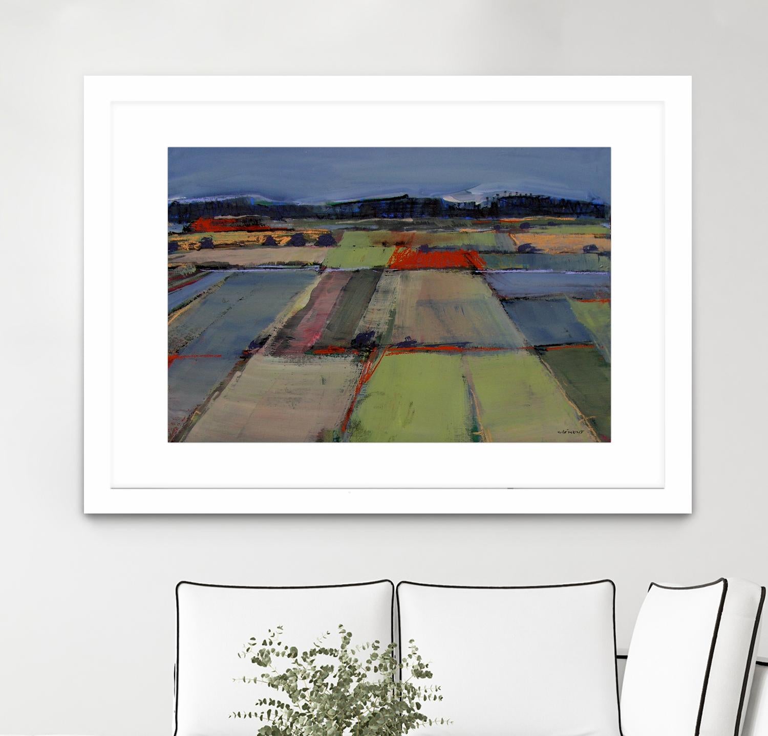 Pastel Field IV by Jacques Clement on GIANT ART - blue landscape