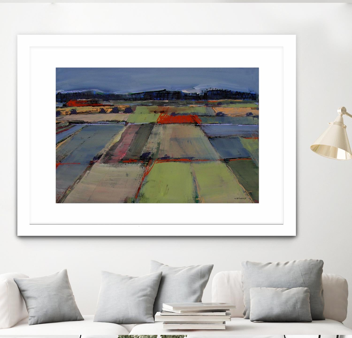 Pastel Field IV by Jacques Clement on GIANT ART - blue landscape