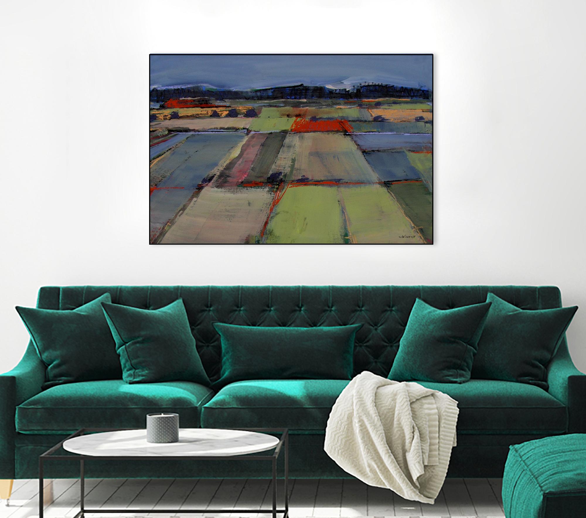Pastel Field IV by Jacques Clement on GIANT ART - blue landscape