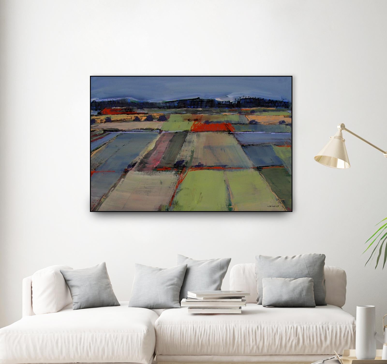 Pastel Field IV by Jacques Clement on GIANT ART - blue landscape