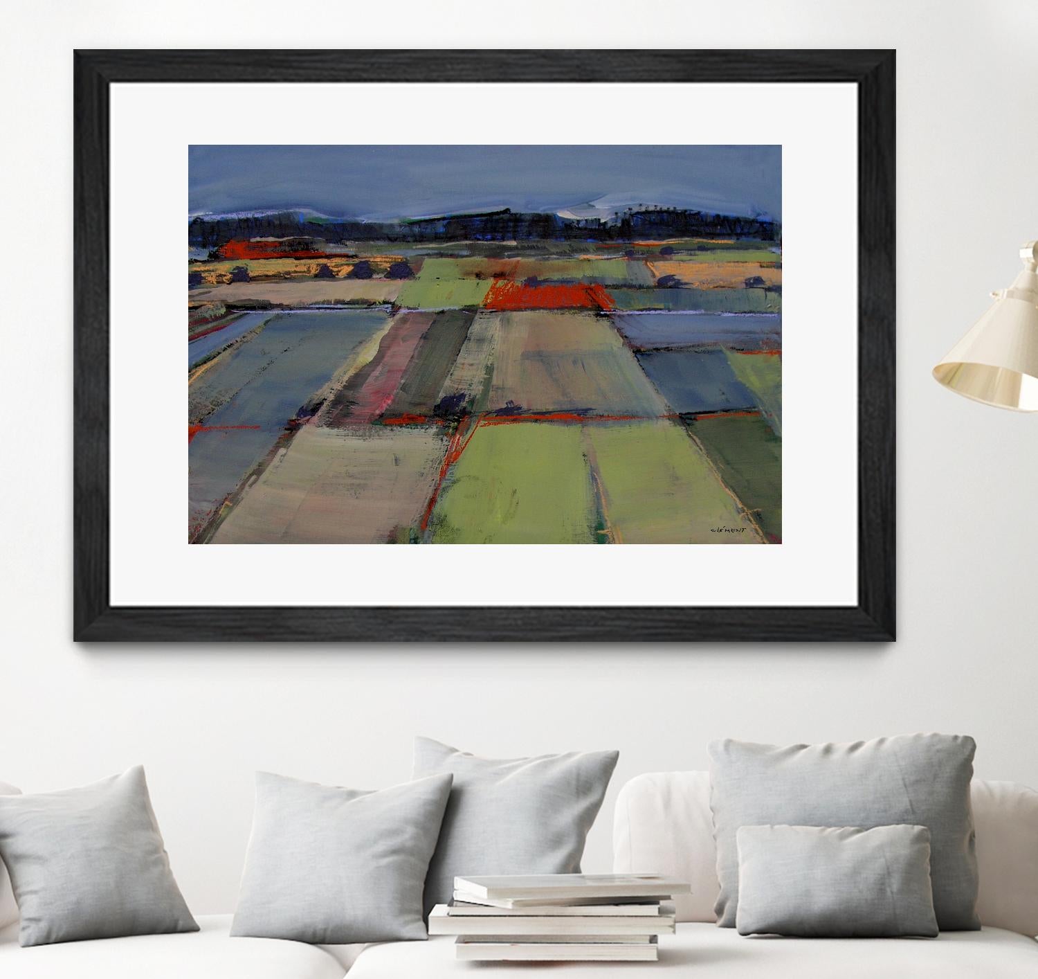 Pastel Field IV by Jacques Clement on GIANT ART - blue landscape