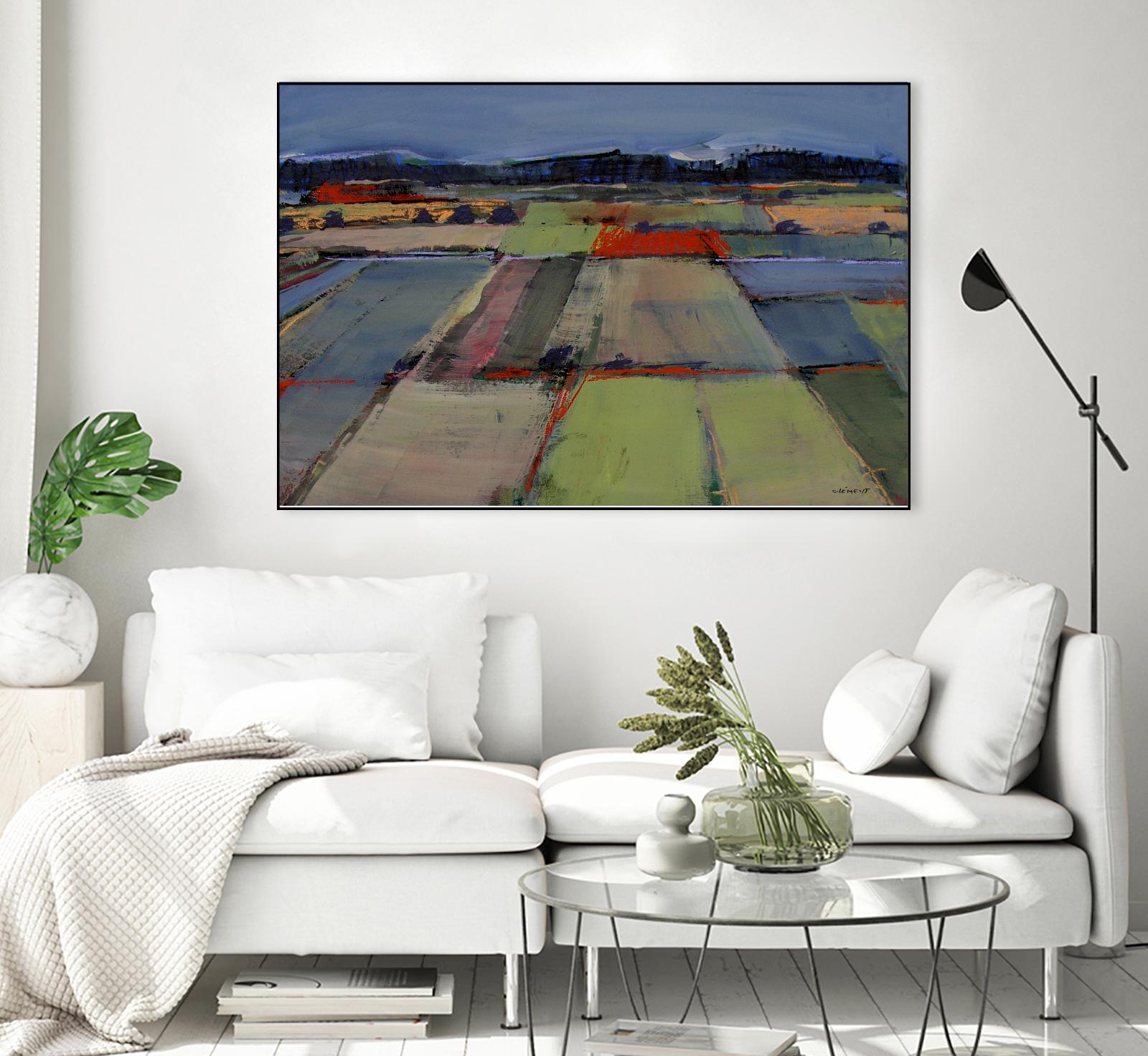 Pastel Field IV by Jacques Clement on GIANT ART - blue landscape
