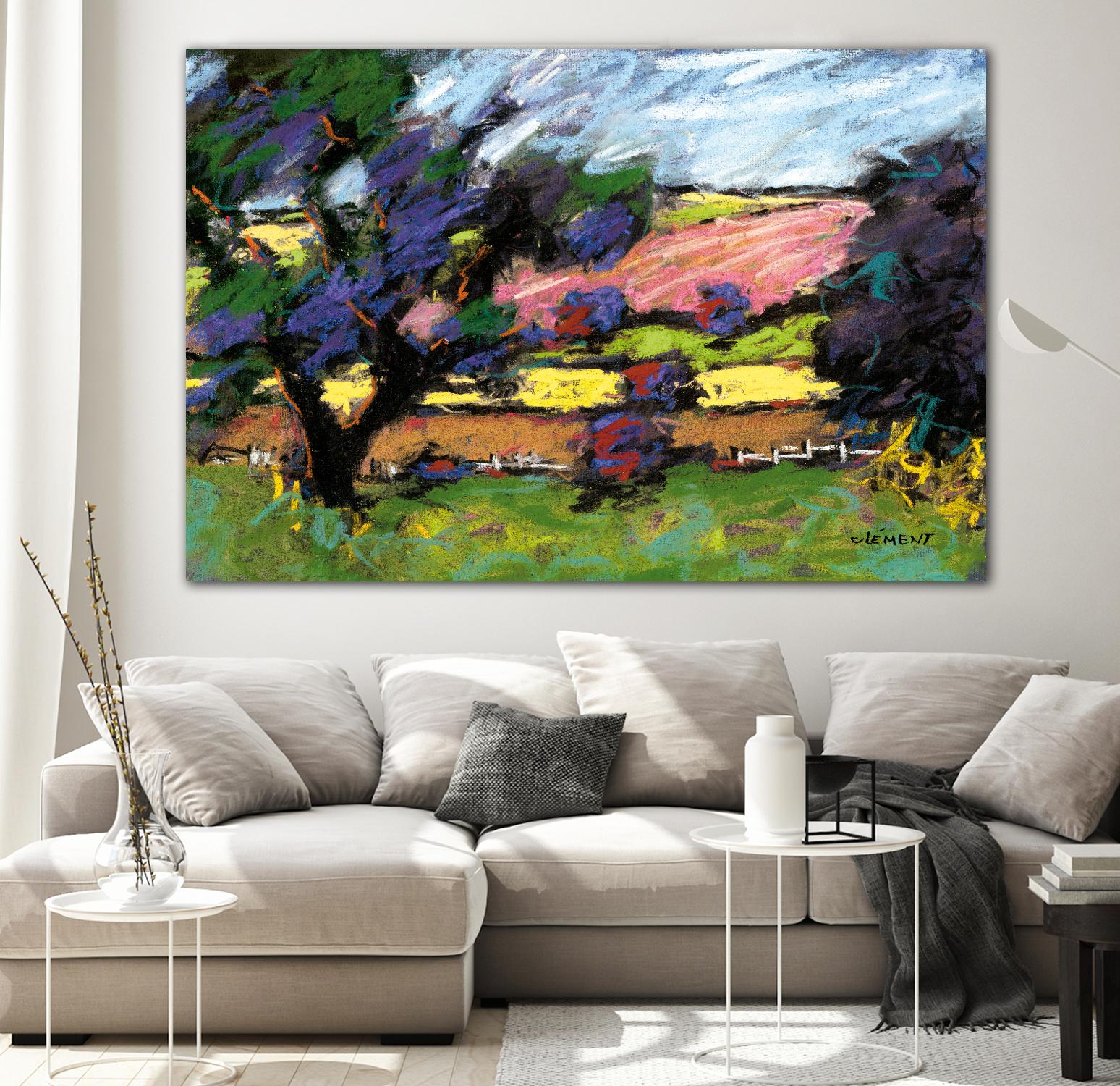 Pastel Landscape I by Jacques Clement on GIANT ART - blue landscape