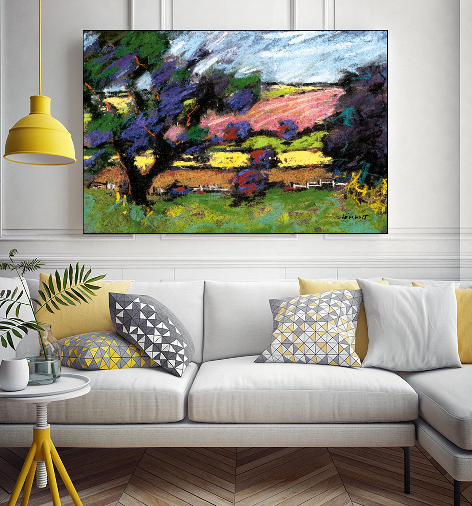 Pastel Landscape I by Jacques Clement on GIANT ART - blue landscape