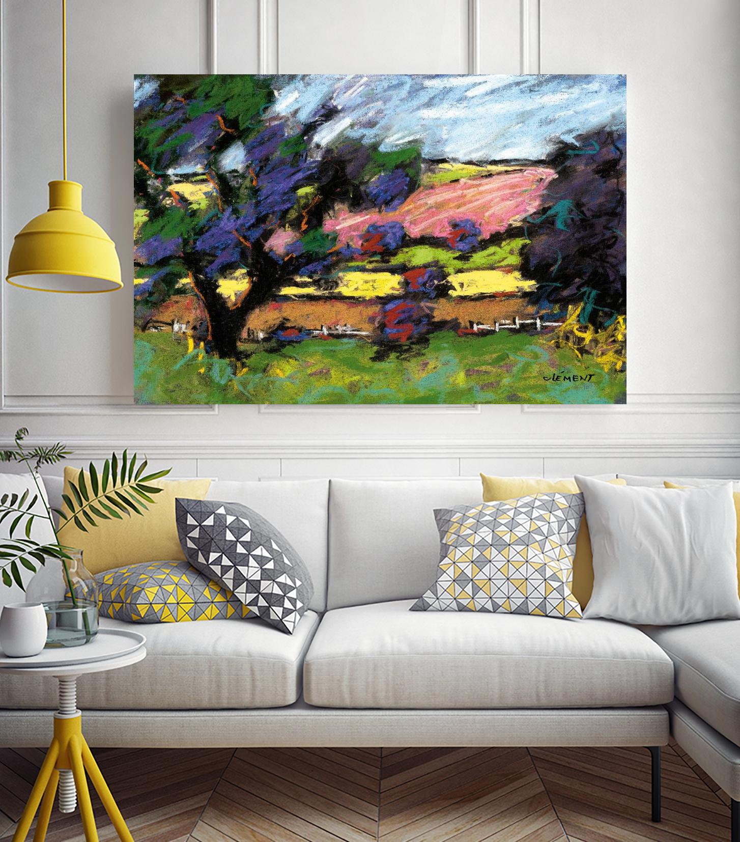Pastel Landscape I by Jacques Clement on GIANT ART - blue landscape