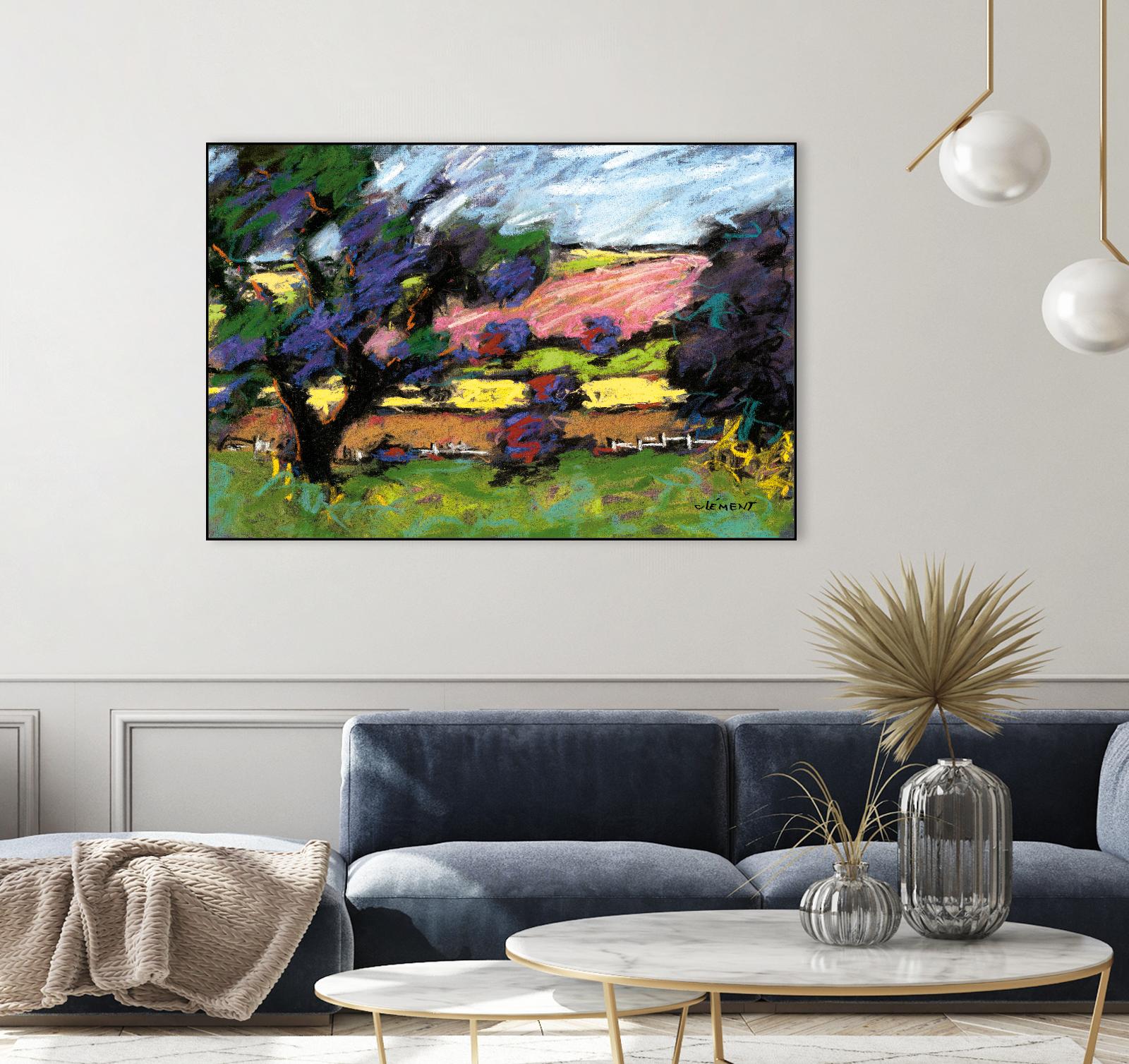 Pastel Landscape I by Jacques Clement on GIANT ART - blue landscape