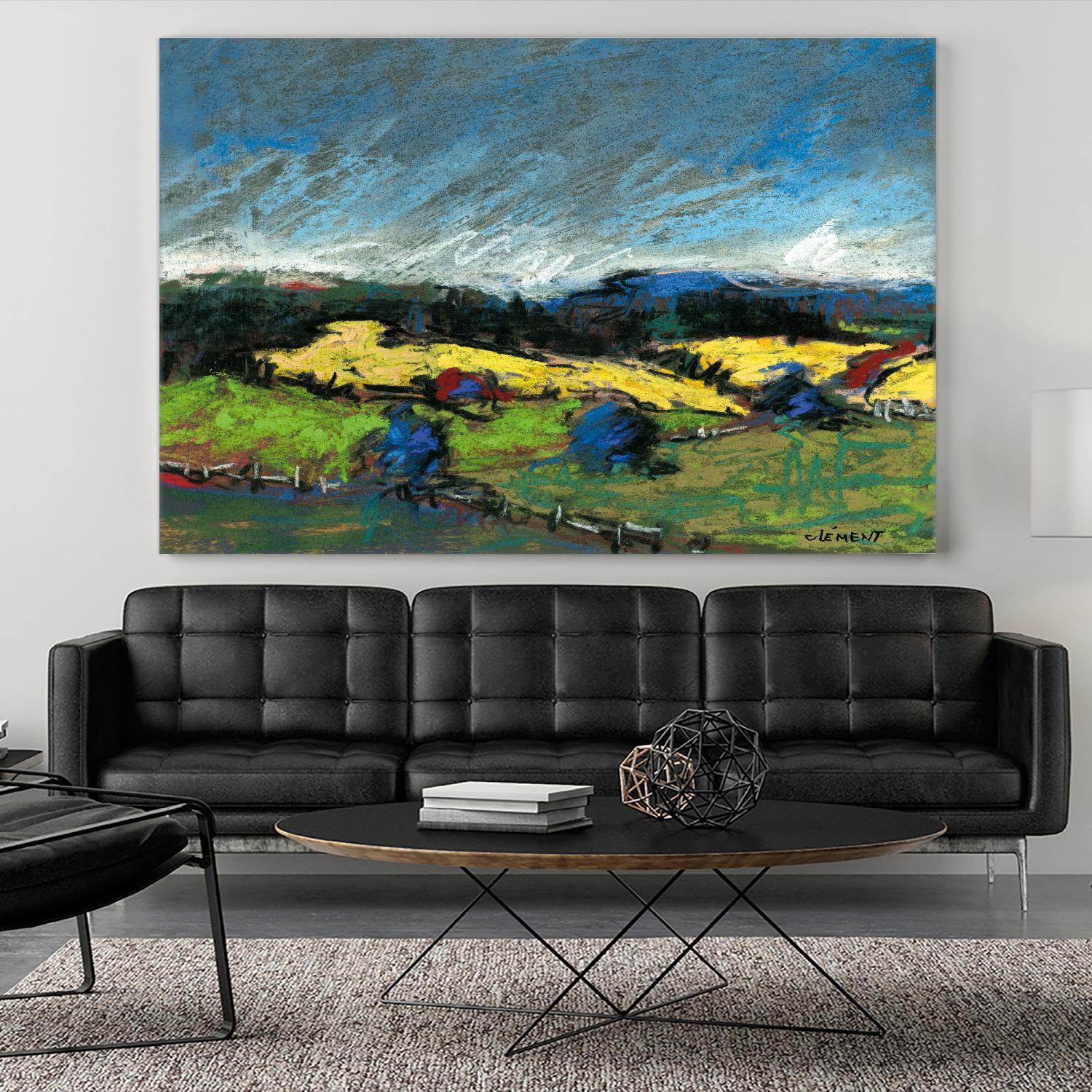 Pastel Landscape II by Jacques Clement on GIANT ART - blue landscape