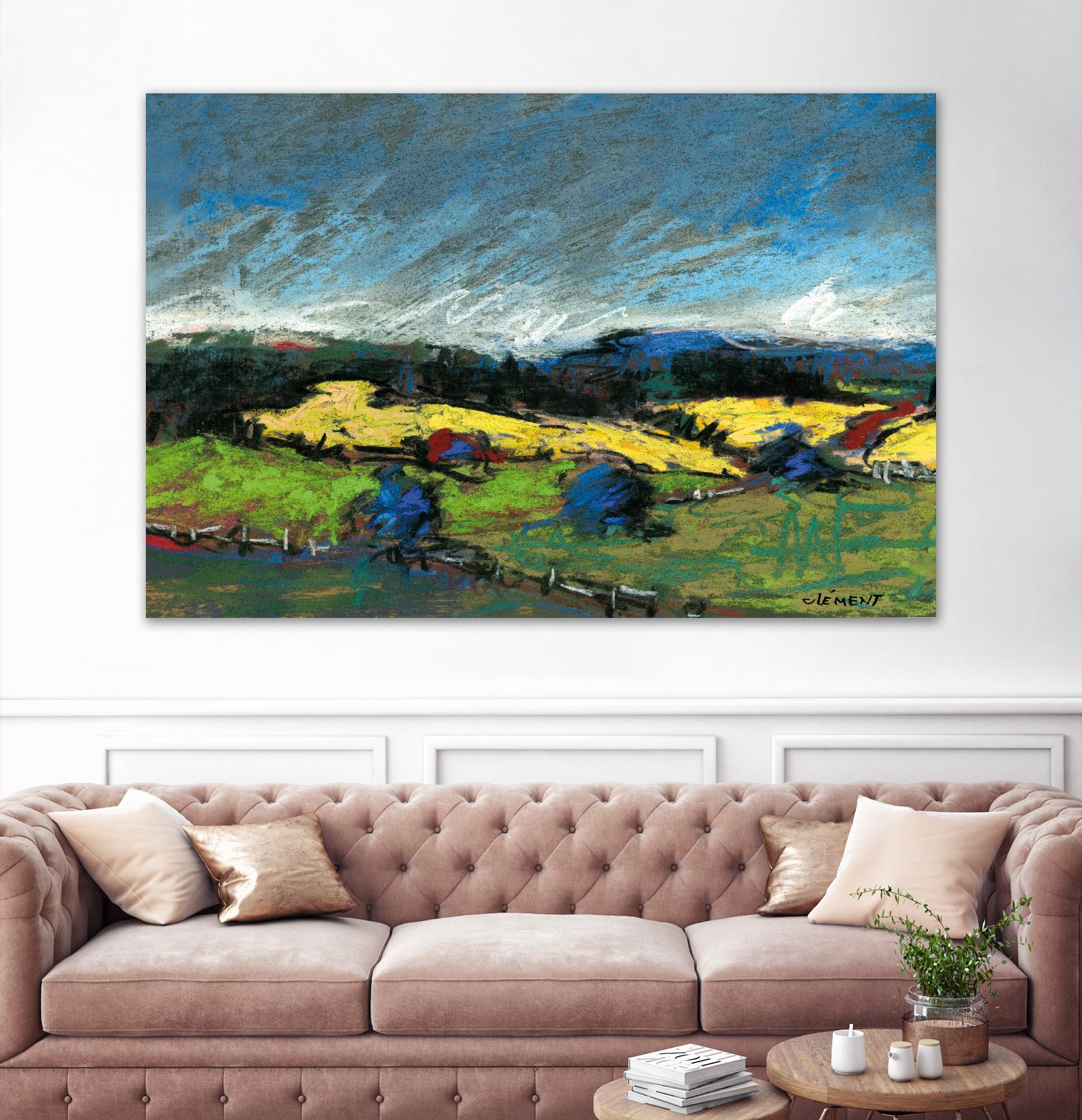 Pastel Landscape II by Jacques Clement on GIANT ART - blue landscape