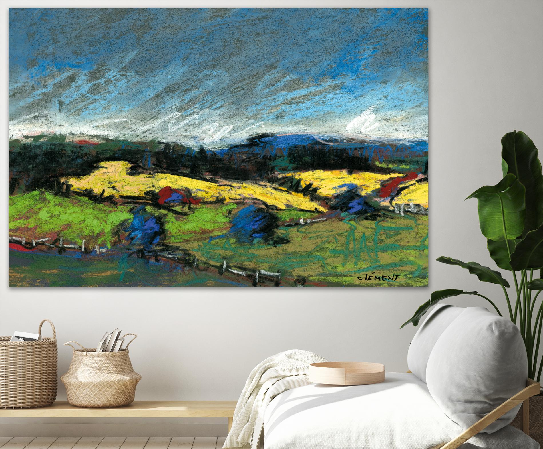 Pastel Landscape II by Jacques Clement on GIANT ART - blue landscape