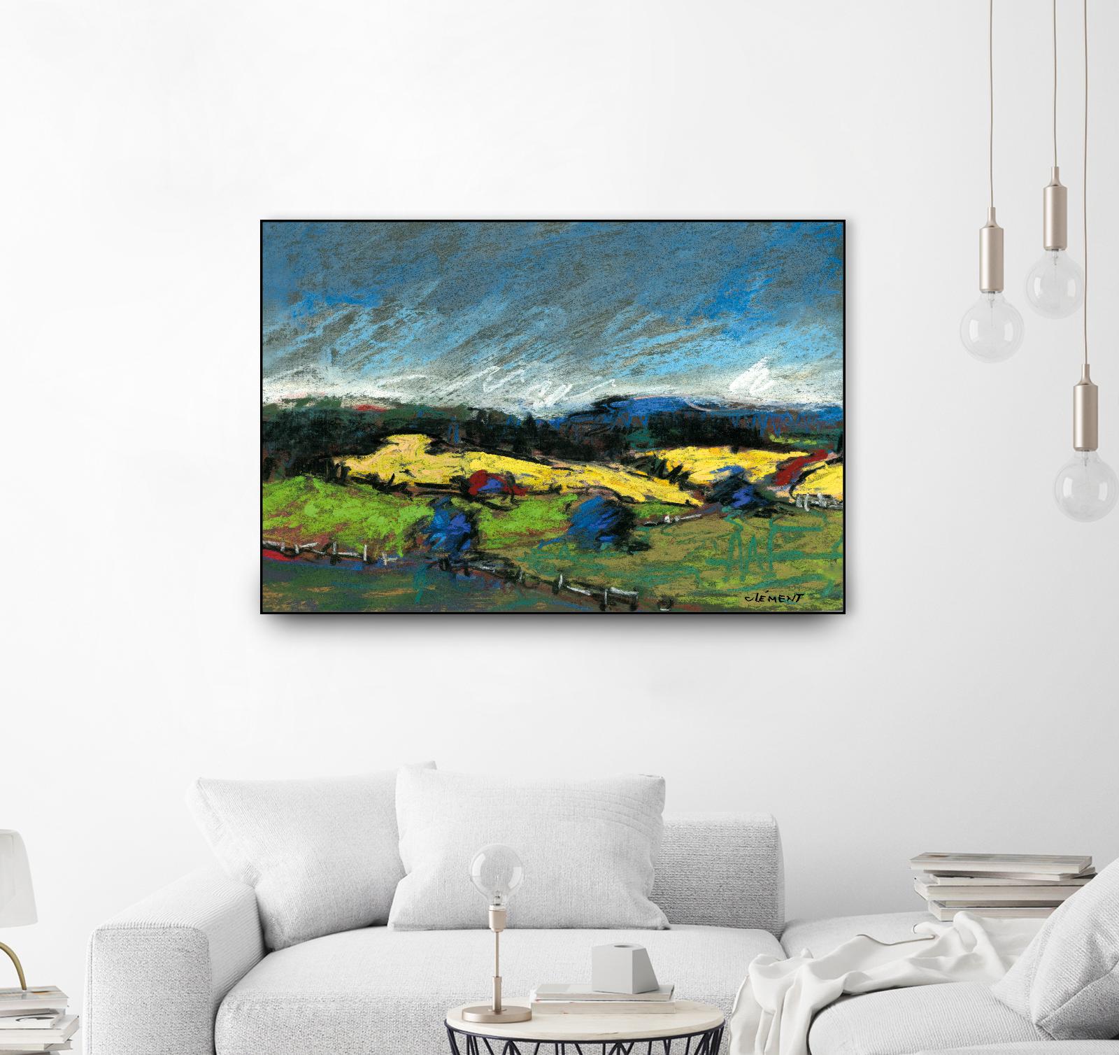 Pastel Landscape II by Jacques Clement on GIANT ART - blue landscape