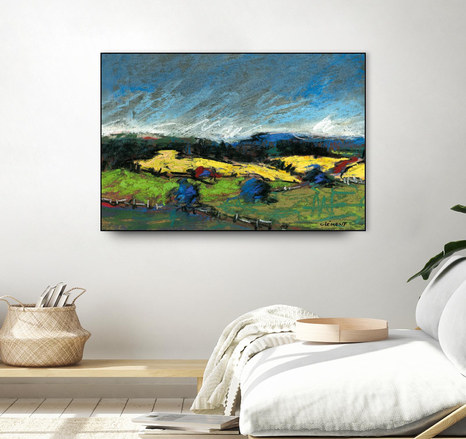 Pastel Landscape II by Jacques Clement on GIANT ART - blue landscape