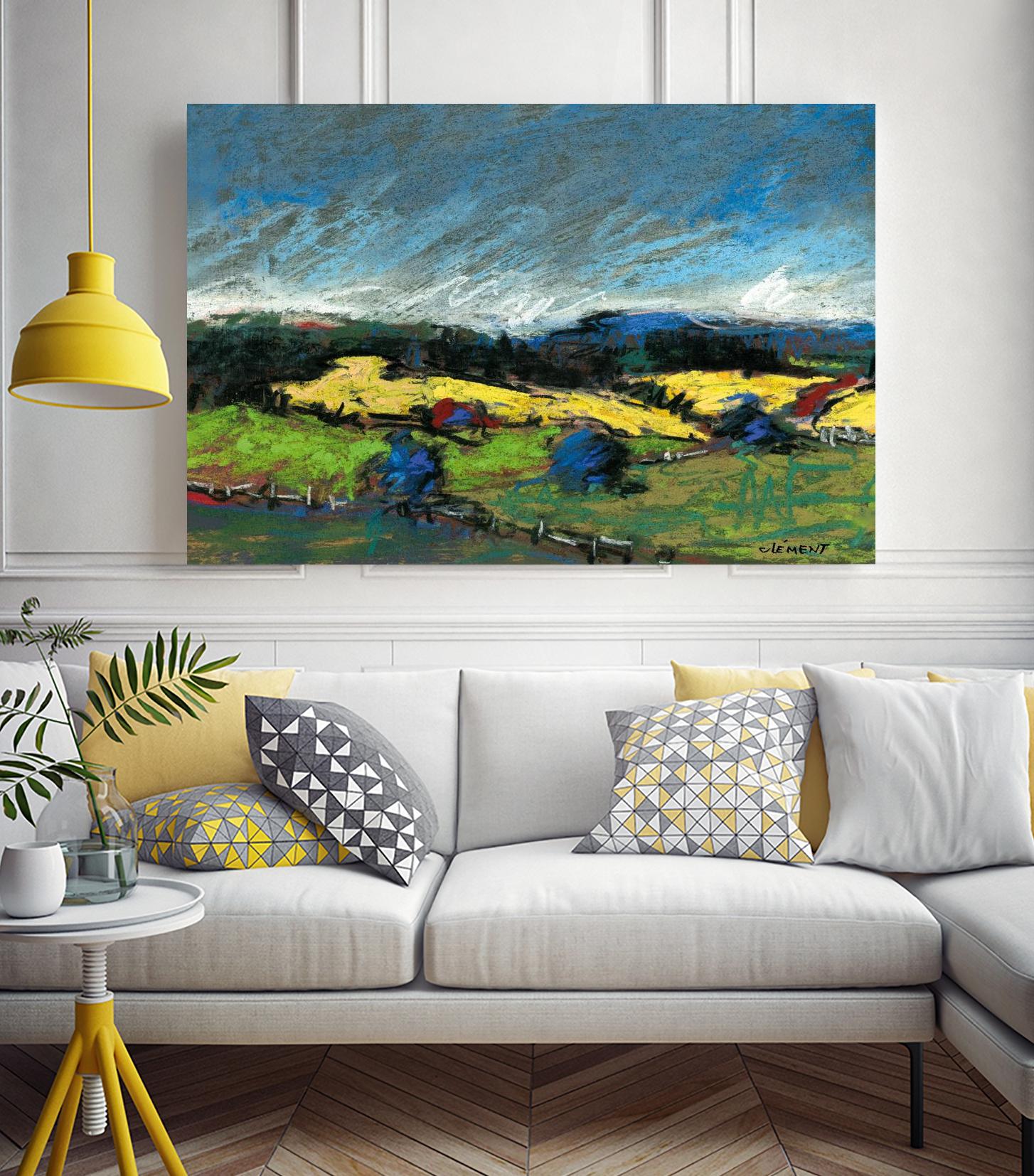 Pastel Landscape II by Jacques Clement on GIANT ART - blue landscape