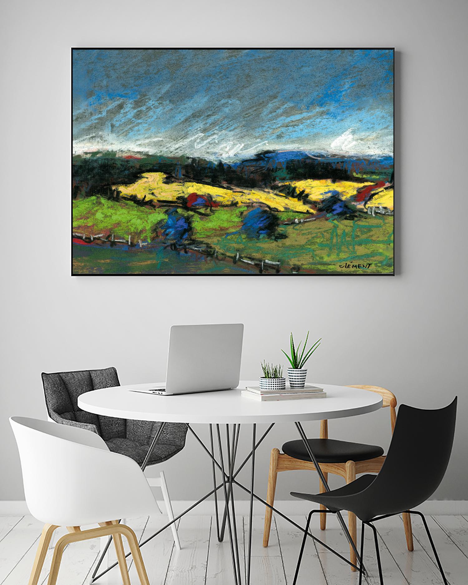 Pastel Landscape II by Jacques Clement on GIANT ART - blue landscape