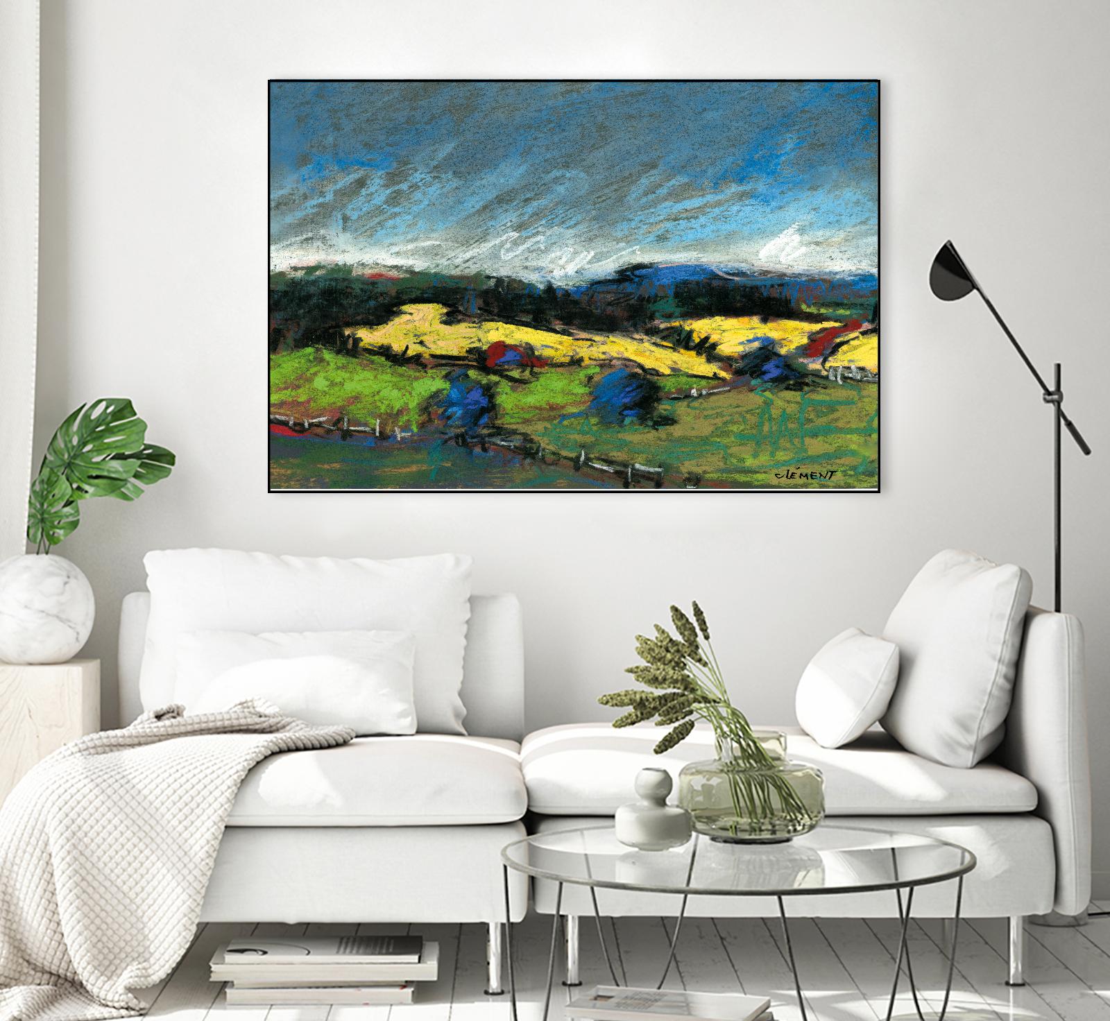 Pastel Landscape II by Jacques Clement on GIANT ART - blue landscape
