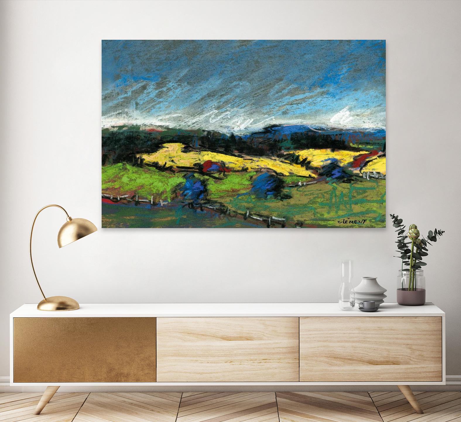 Pastel Landscape II by Jacques Clement on GIANT ART - blue landscape