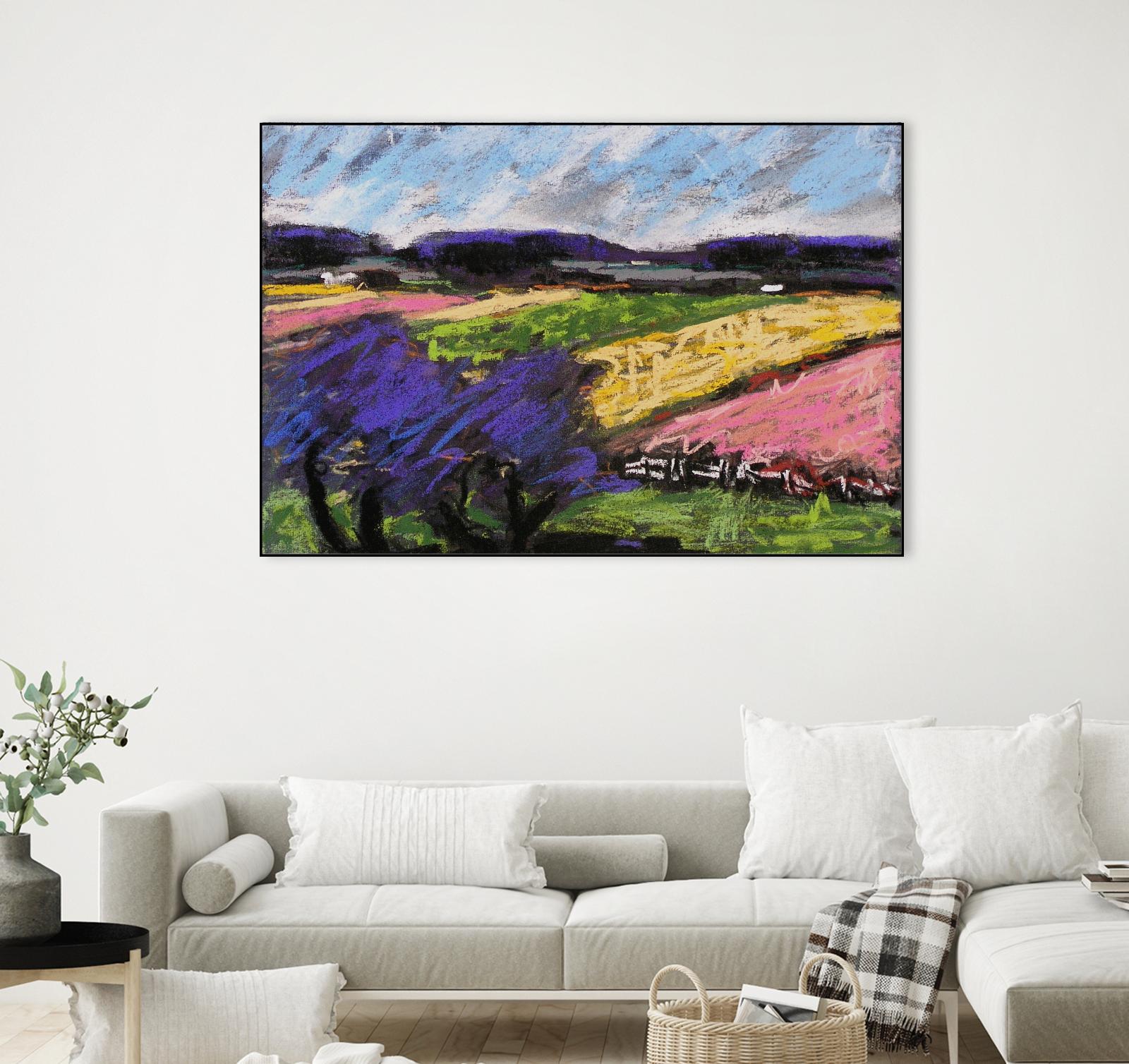Pastel Landscape III by Jacques Clement on GIANT ART - blue landscape