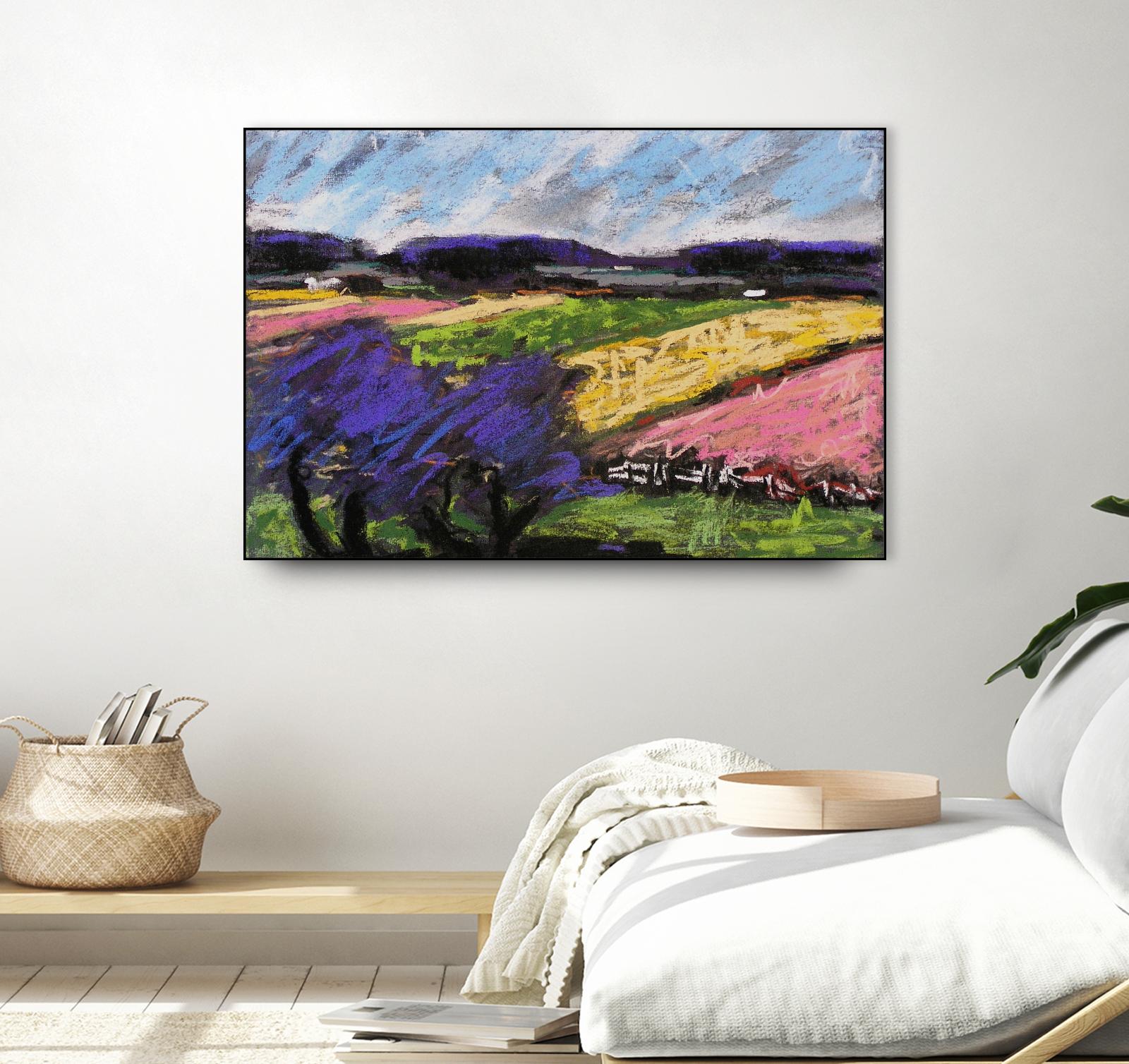 Pastel Landscape III by Jacques Clement on GIANT ART - blue landscape