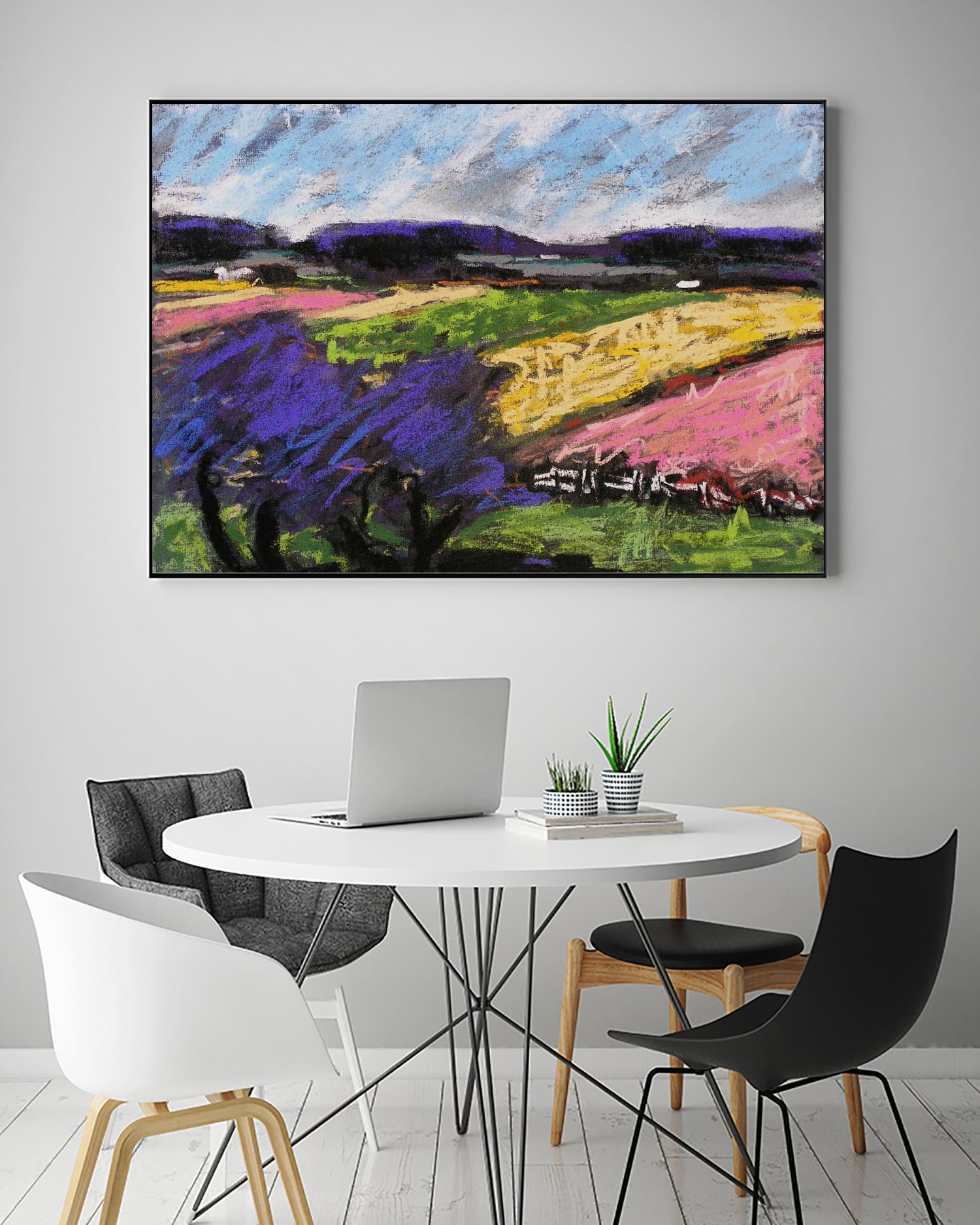 Pastel Landscape III by Jacques Clement on GIANT ART - blue landscape