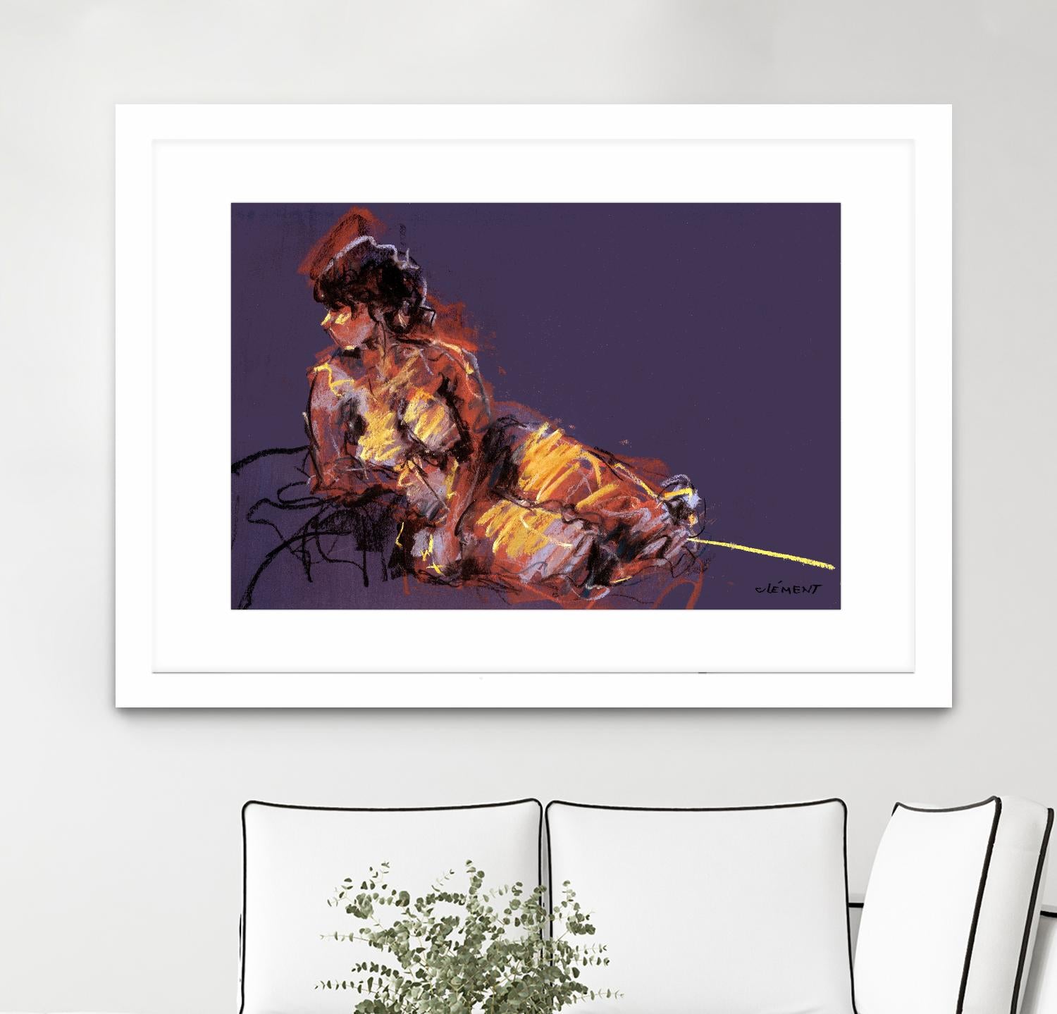 Nude I by Jacques Clement on GIANT ART - beige figurative pastel