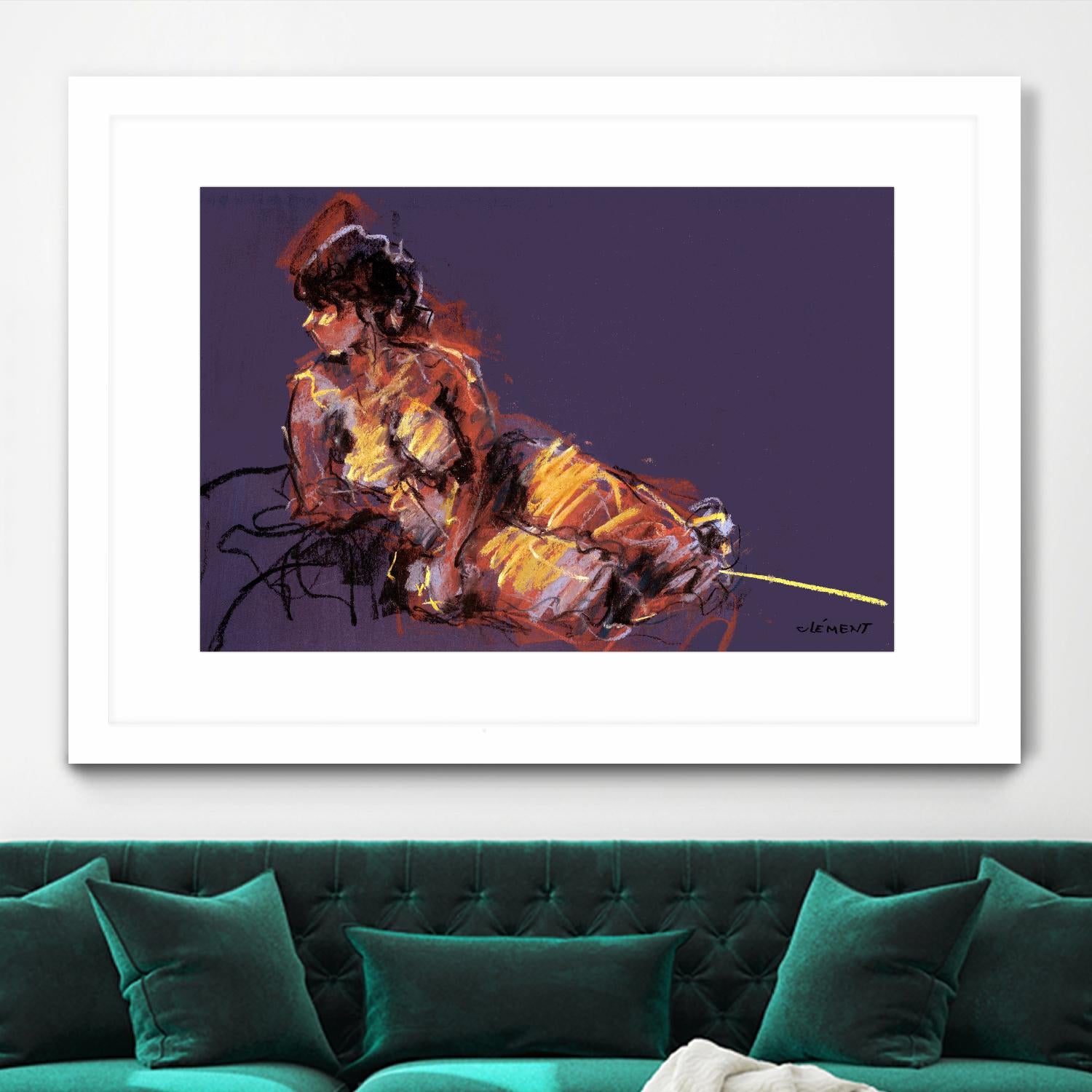 Nude I by Jacques Clement on GIANT ART - beige figurative pastel