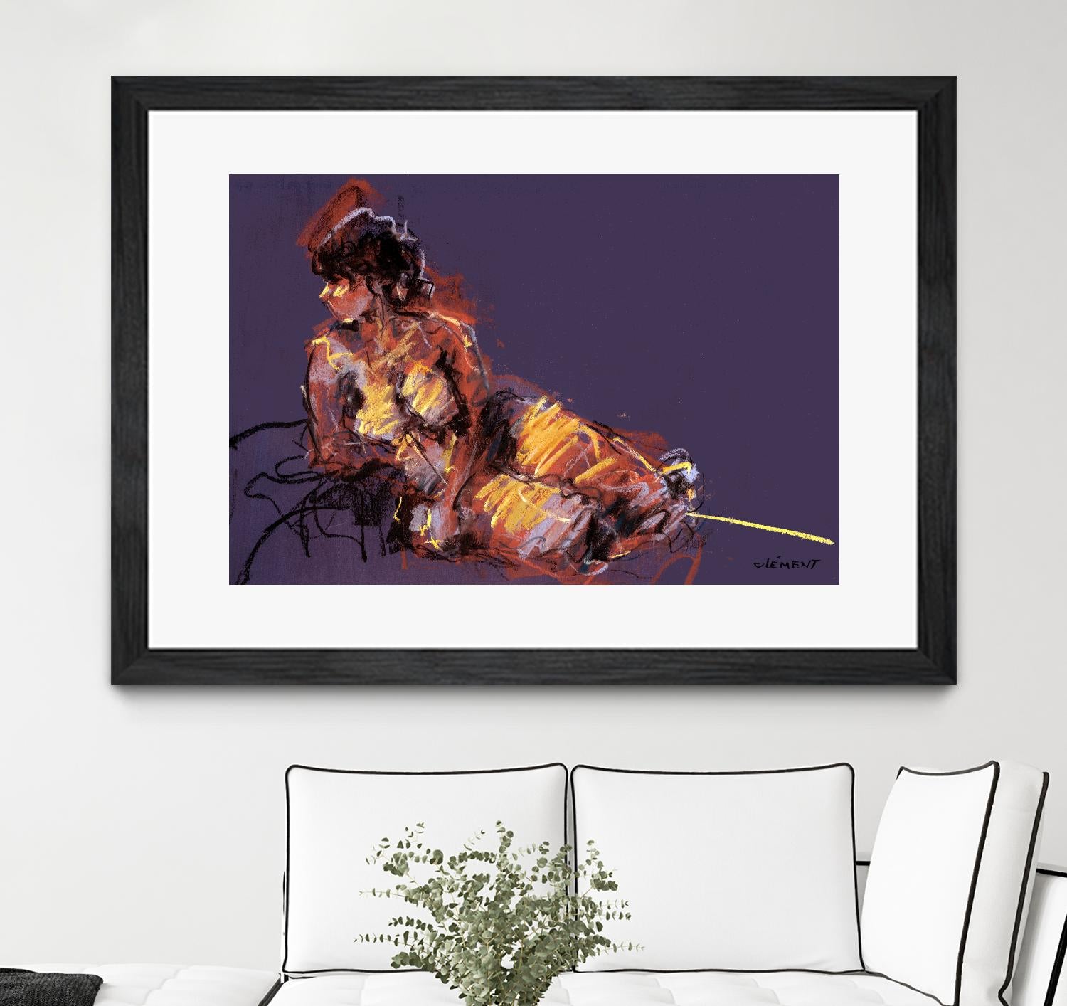 Nude I by Jacques Clement on GIANT ART - beige figurative pastel