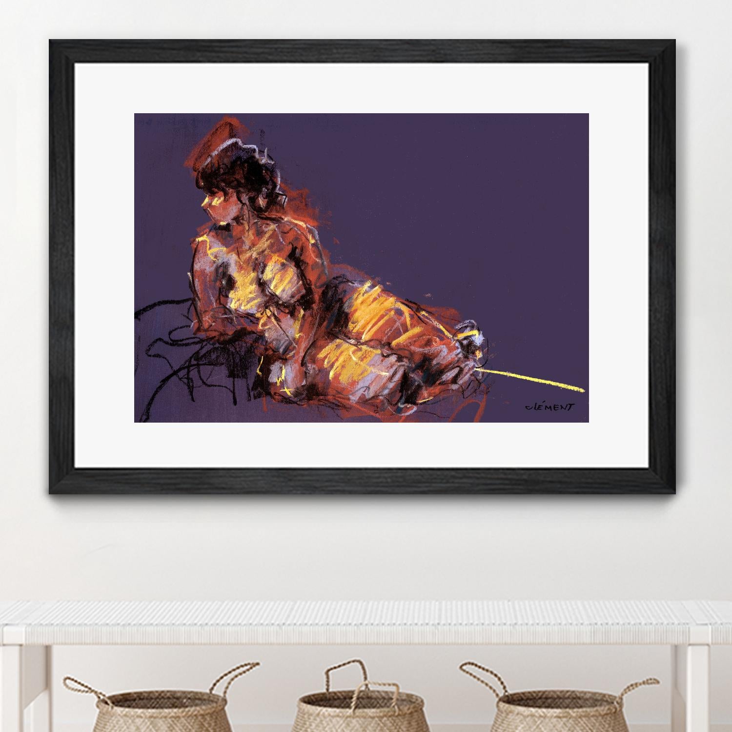 Nude I by Jacques Clement on GIANT ART - beige figurative pastel