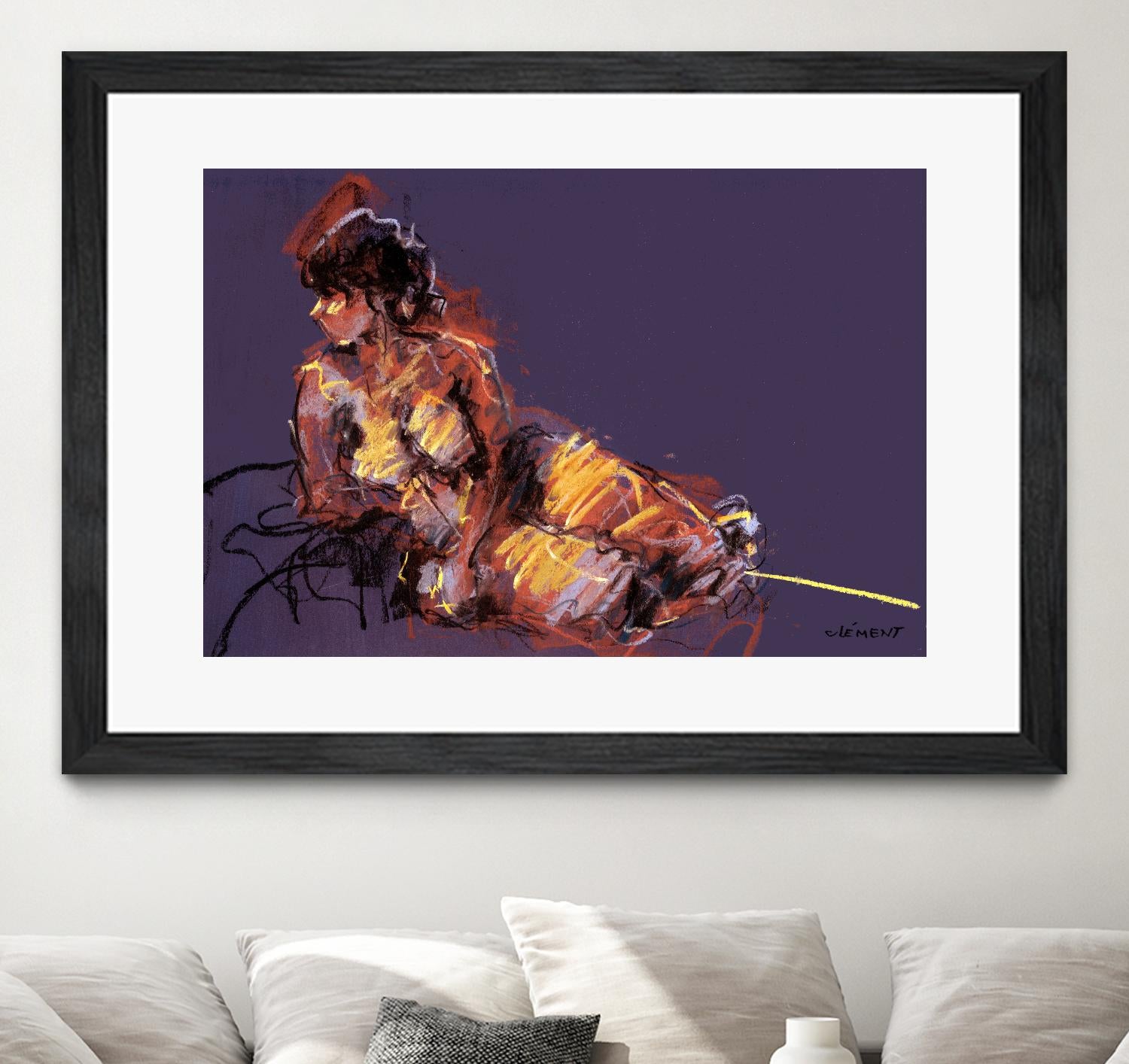 Nude I by Jacques Clement on GIANT ART - beige figurative pastel