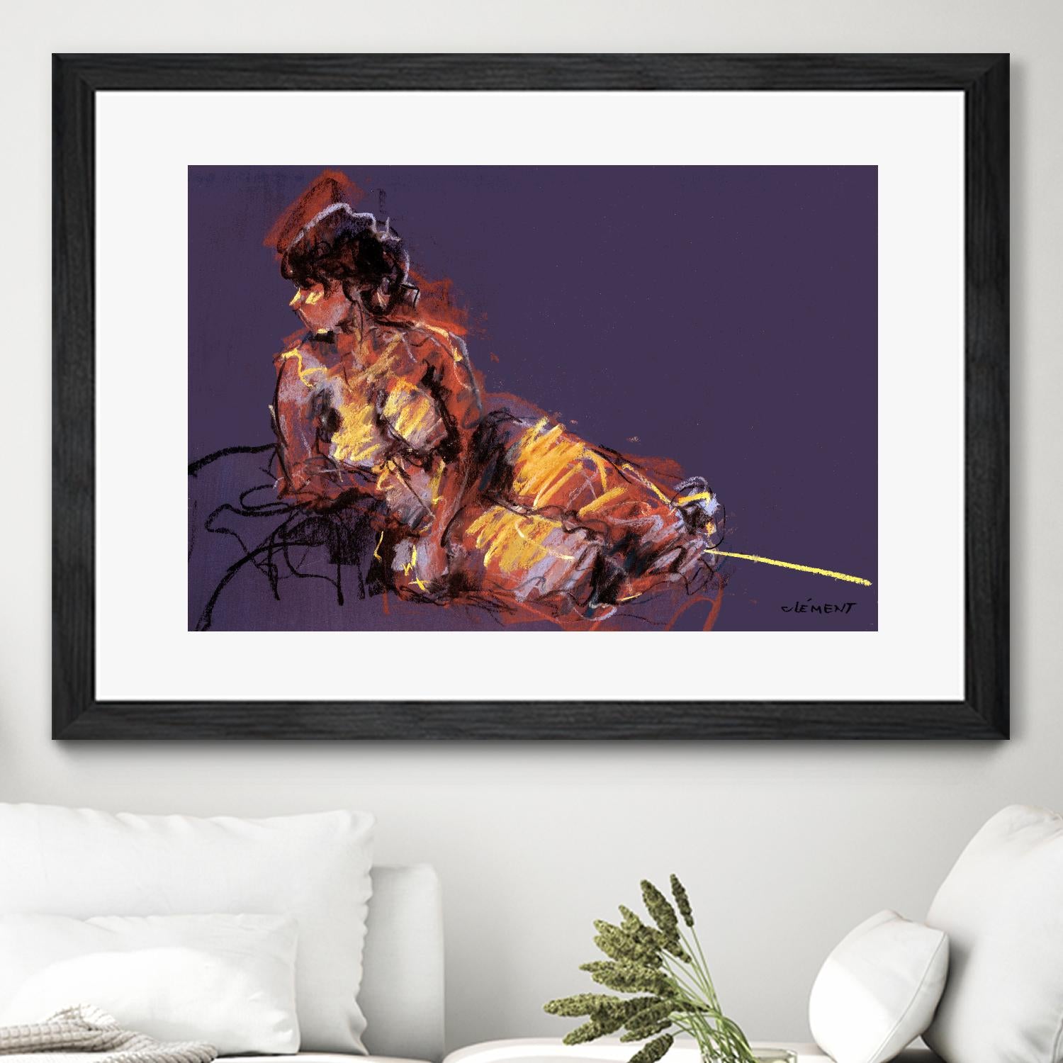 Nude I by Jacques Clement on GIANT ART - beige figurative pastel