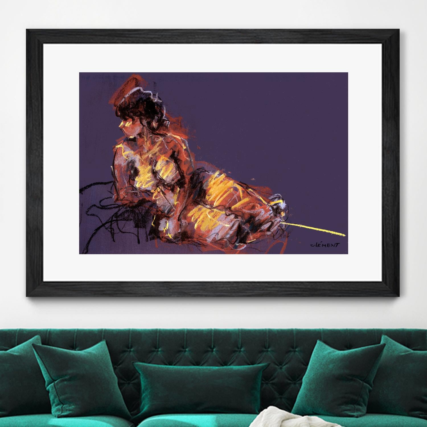 Nude I by Jacques Clement on GIANT ART - beige figurative pastel