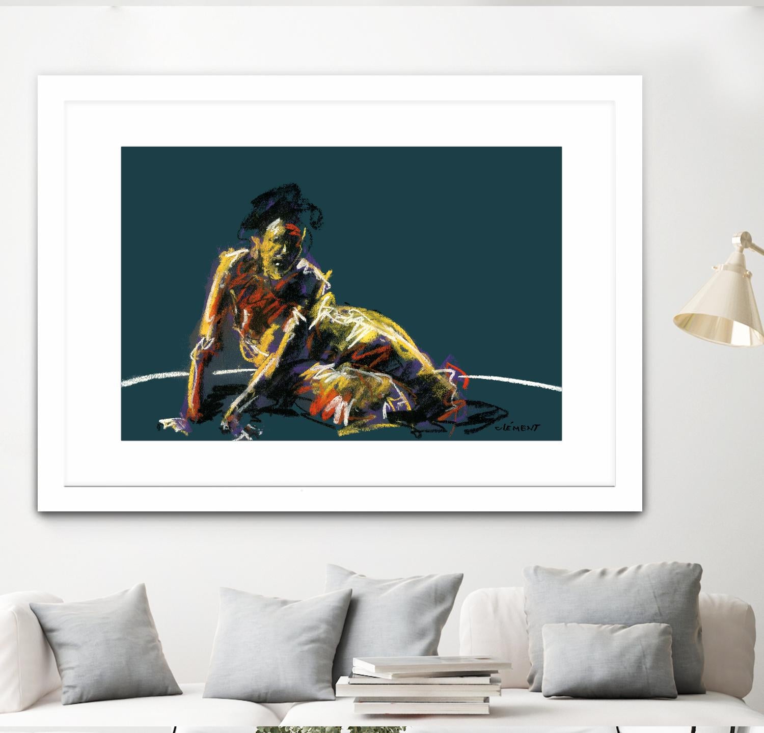 Nude II by Jacques Clement on GIANT ART - beige figurative pastel