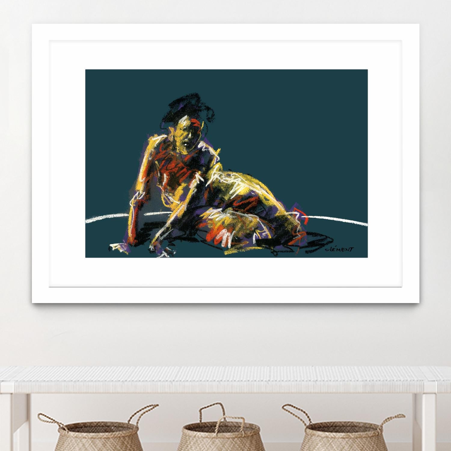 Nude II by Jacques Clement on GIANT ART - beige figurative pastel