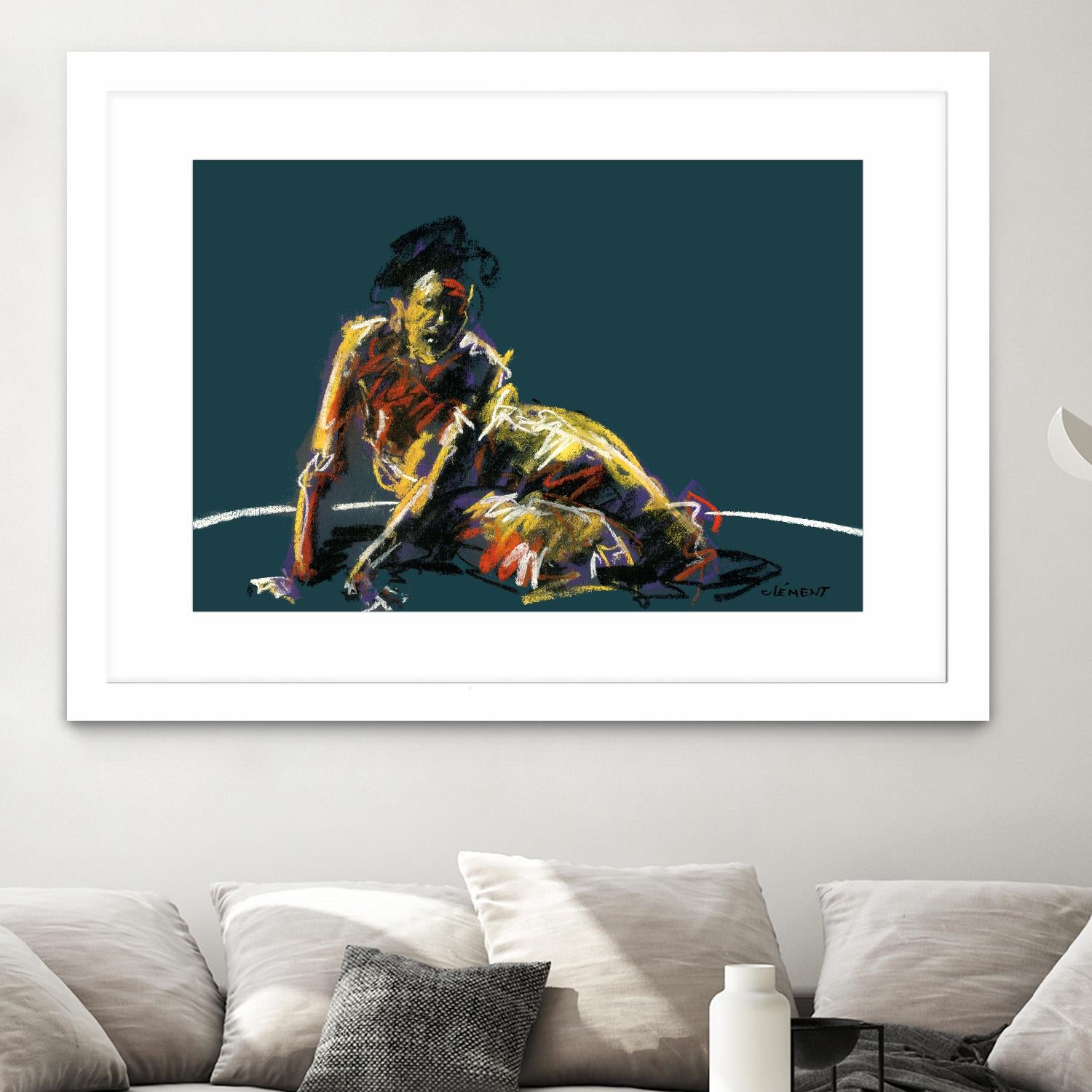 Nude II by Jacques Clement on GIANT ART - beige figurative pastel