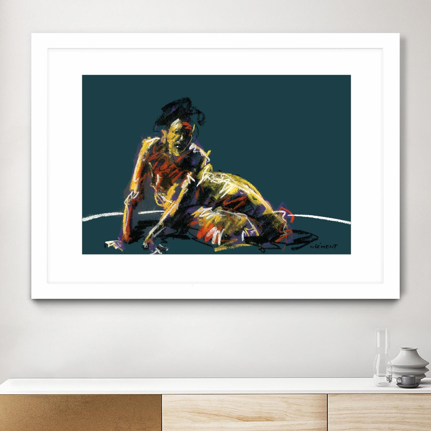 Nude II by Jacques Clement on GIANT ART - beige figurative pastel