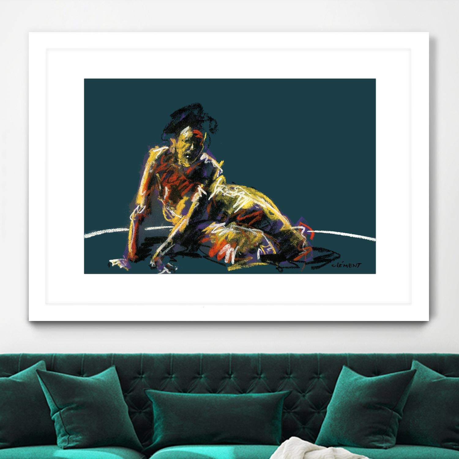 Nude II by Jacques Clement on GIANT ART - beige figurative pastel