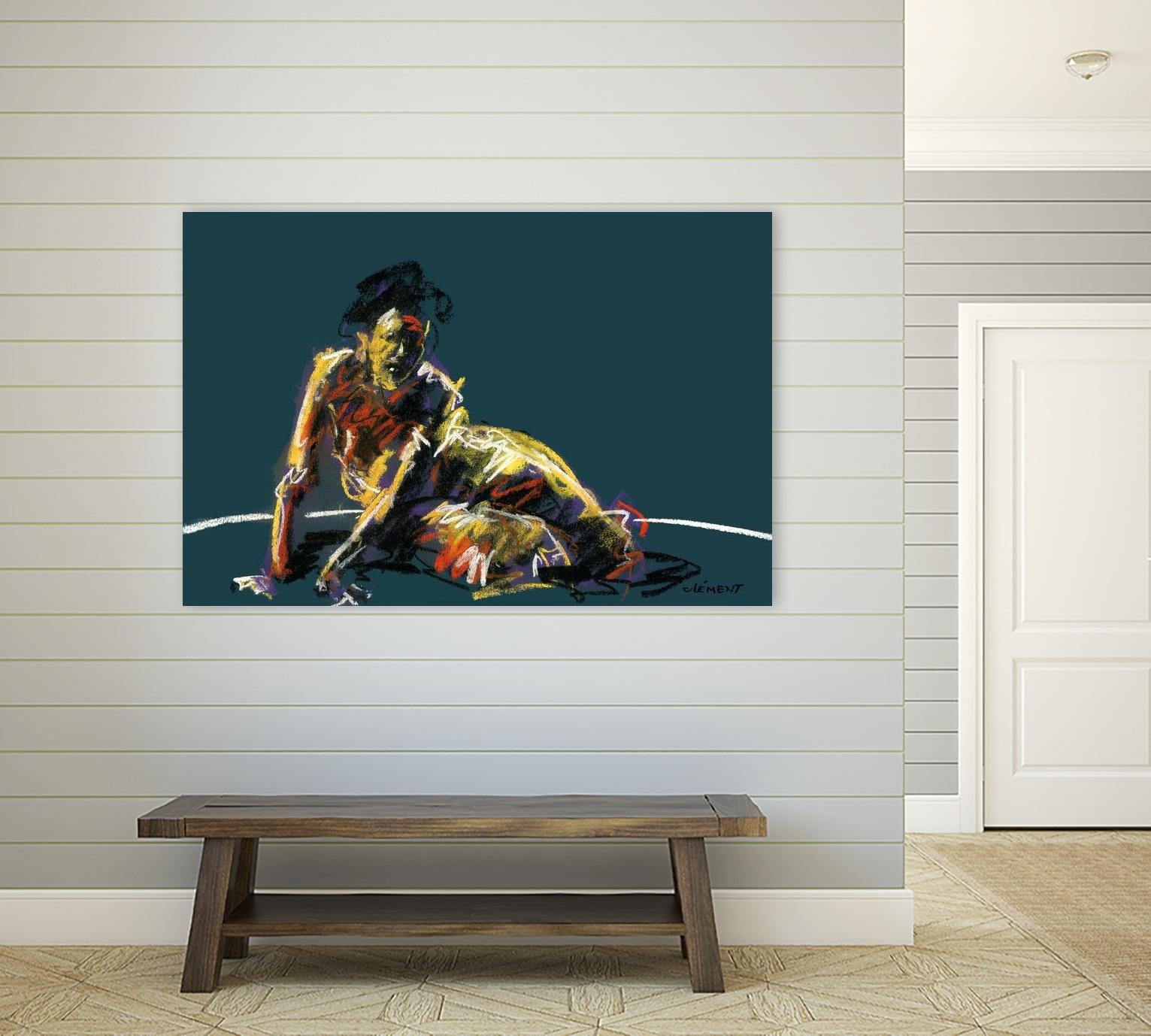 Nude II by Jacques Clement on GIANT ART - beige figurative pastel