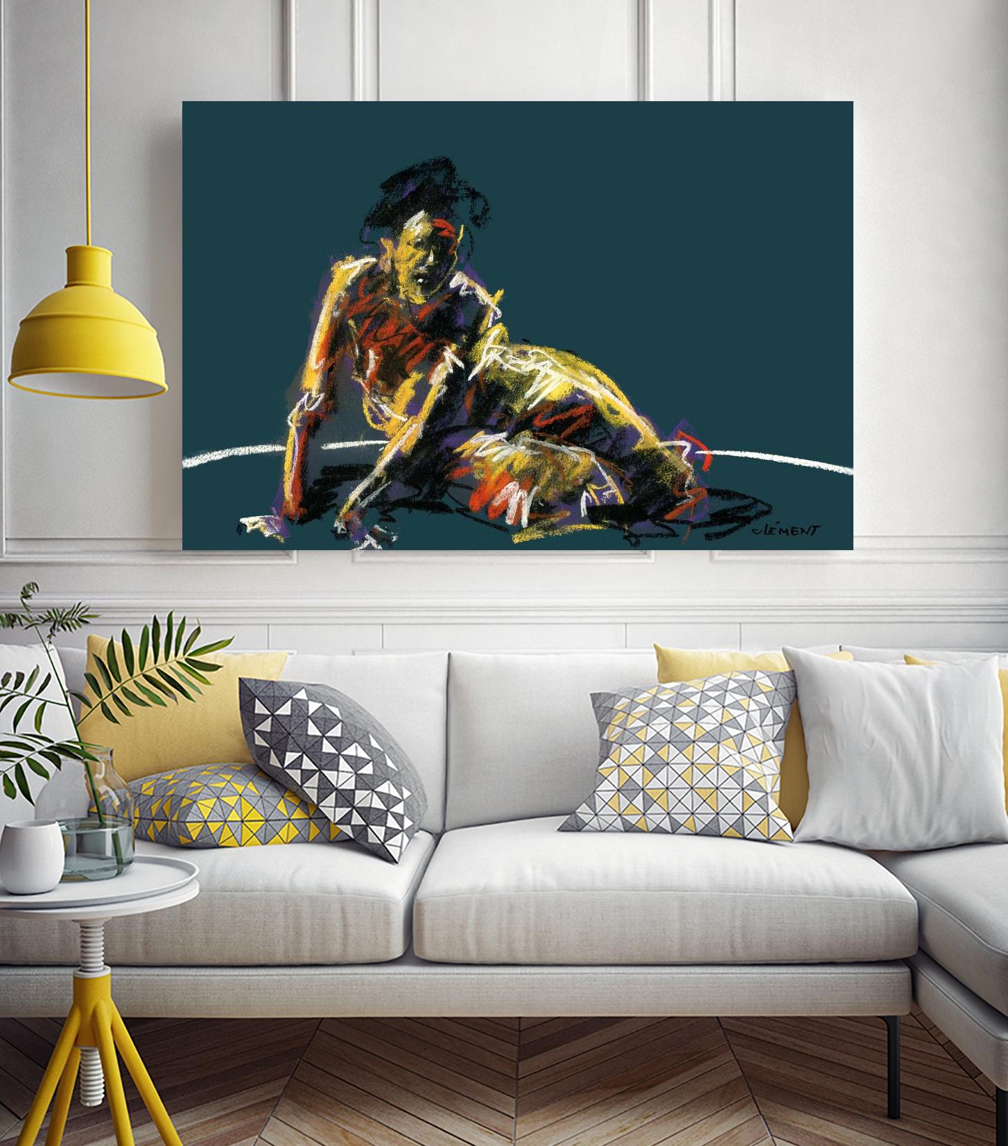 Nude II by Jacques Clement on GIANT ART - beige figurative pastel