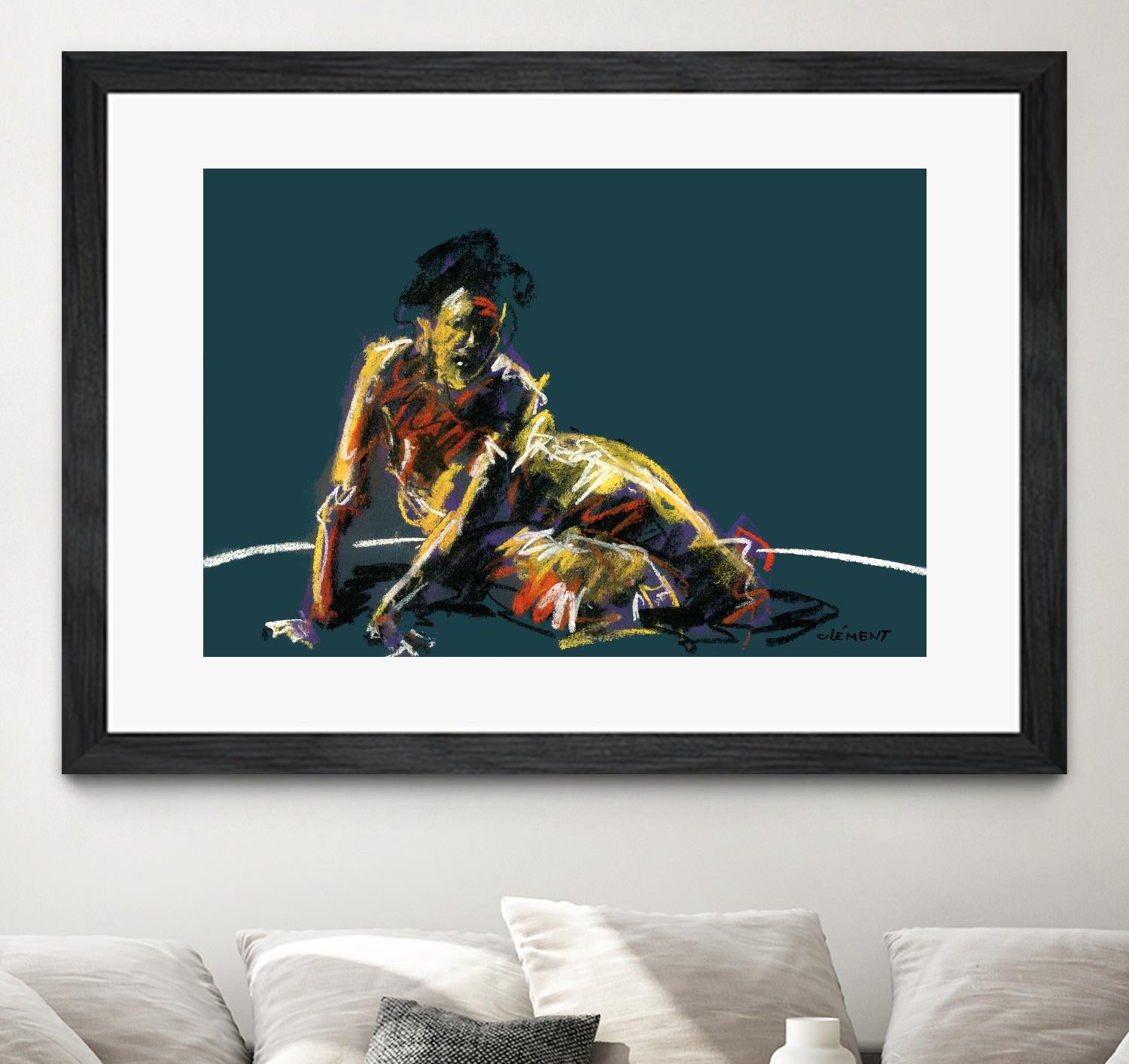 Nude II by Jacques Clement on GIANT ART - beige figurative pastel