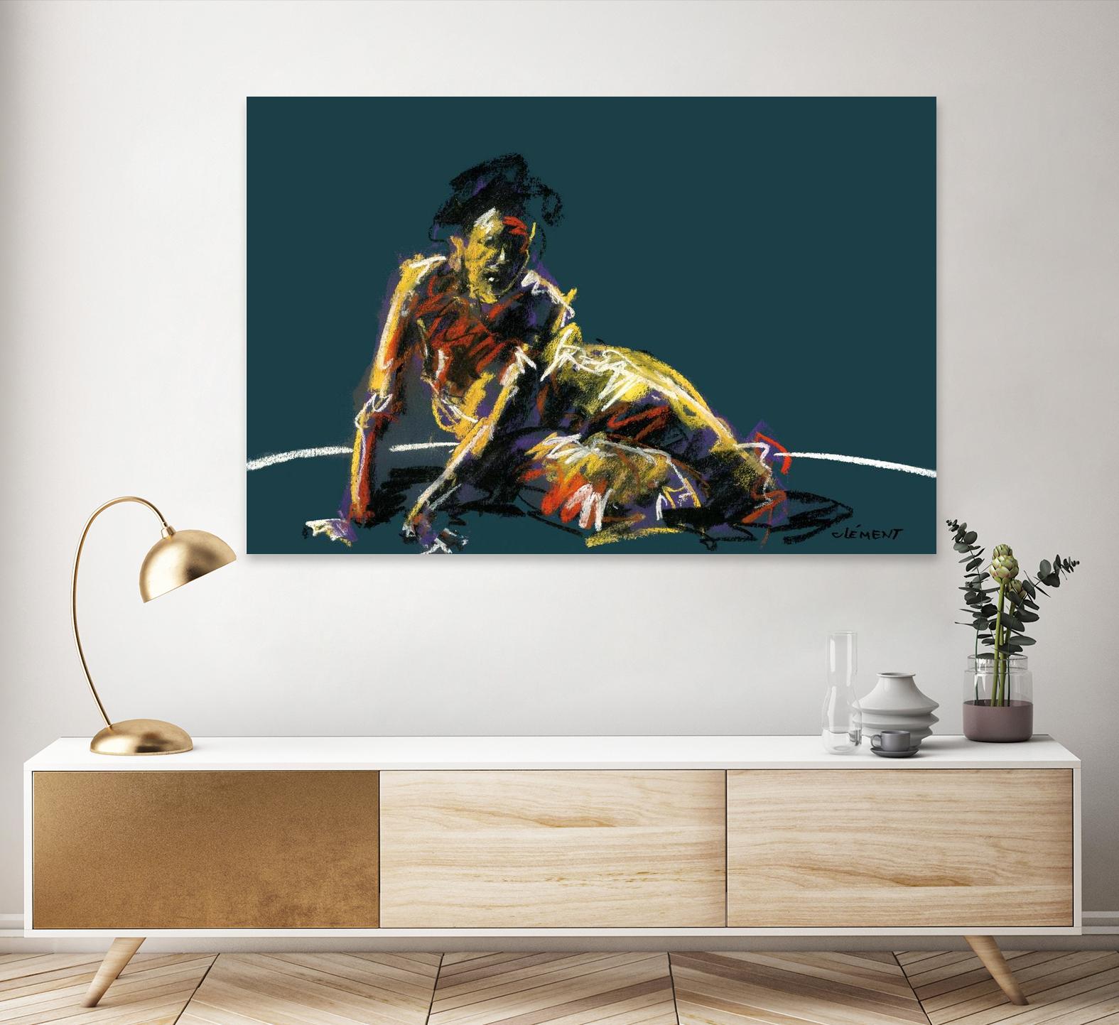 Nude II by Jacques Clement on GIANT ART - beige figurative pastel