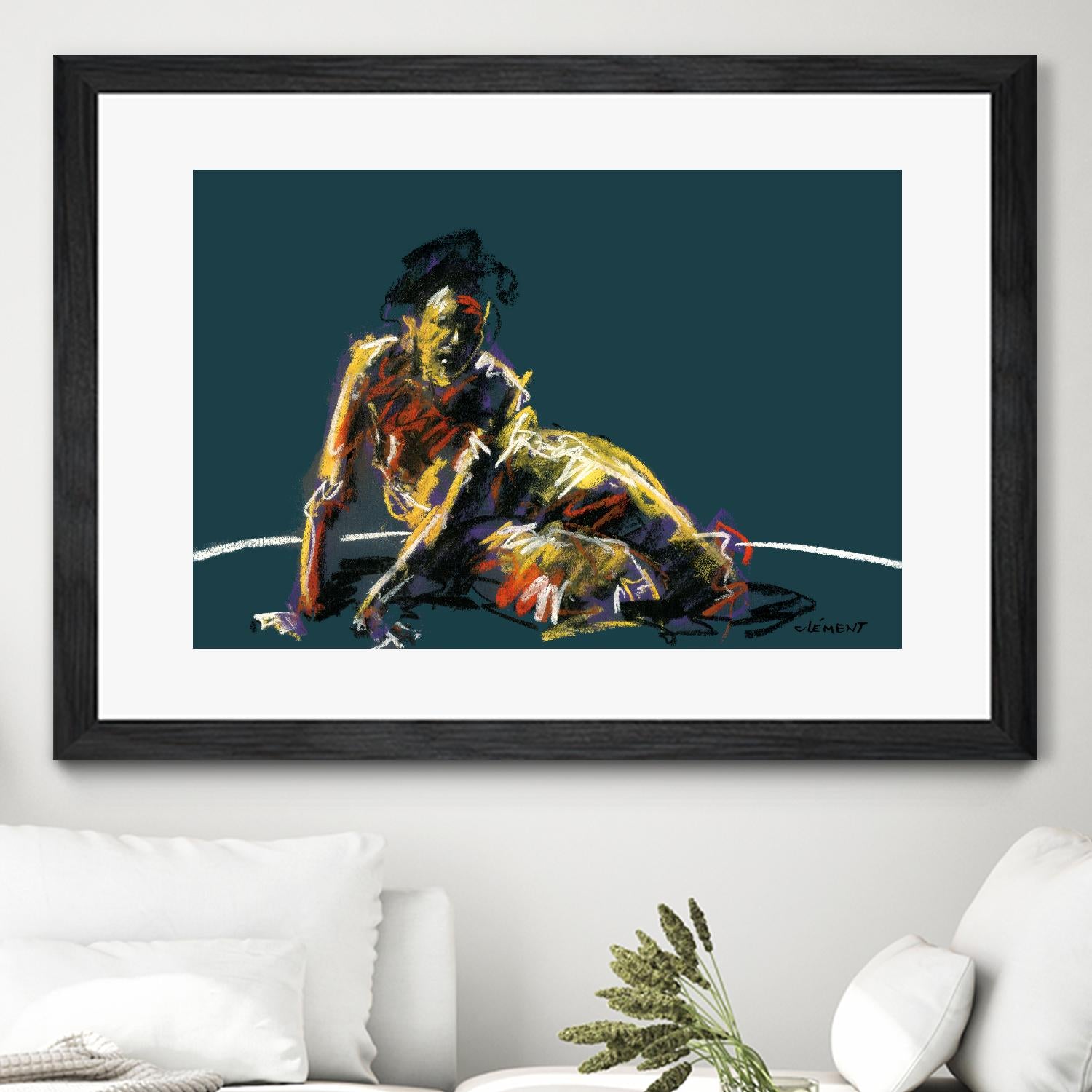 Nude II by Jacques Clement on GIANT ART - beige figurative pastel