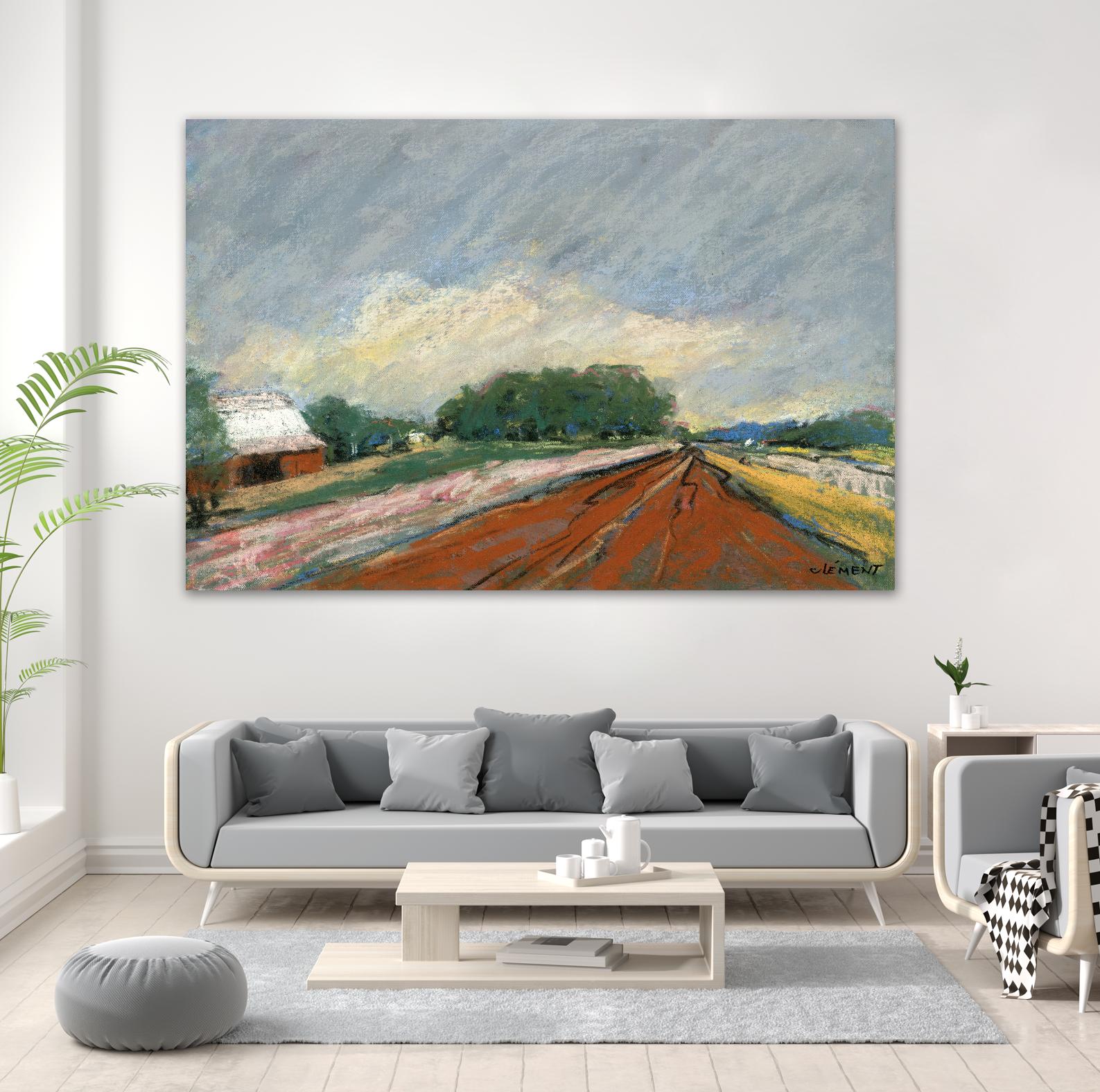 Pastel Landscape V by Jacques Clement on GIANT ART - blue landscape