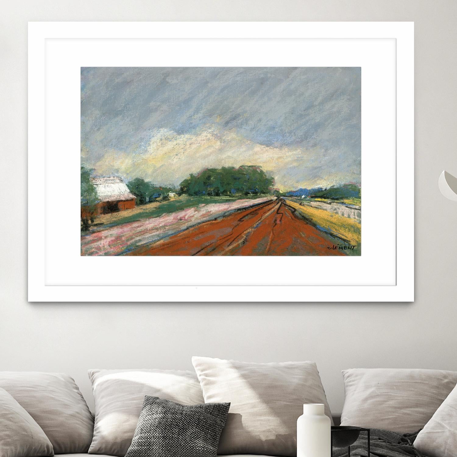 Pastel Landscape V by Jacques Clement on GIANT ART - blue landscape