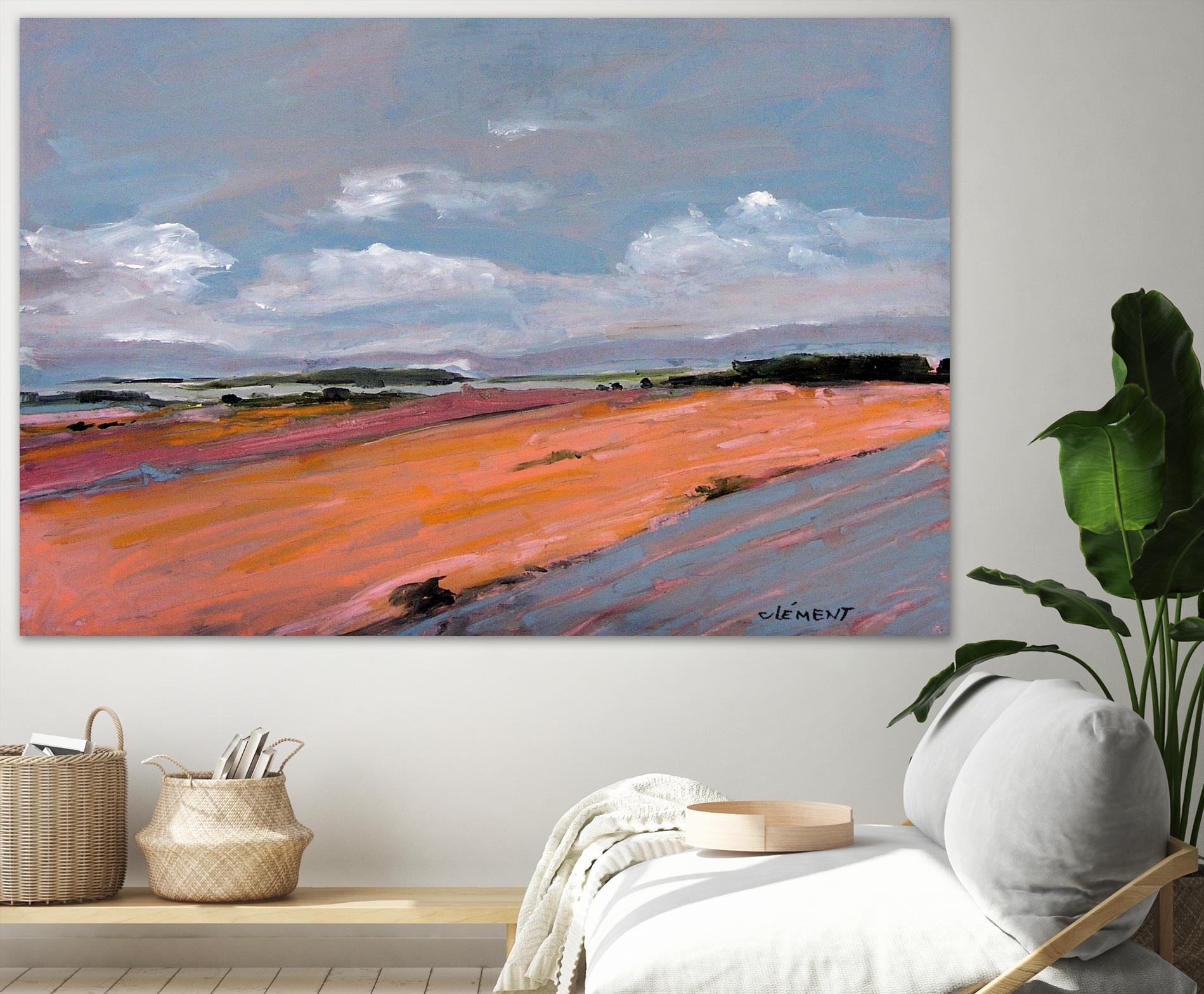 Pastel Landscape VIII by Jacques Clement on GIANT ART - green landscape