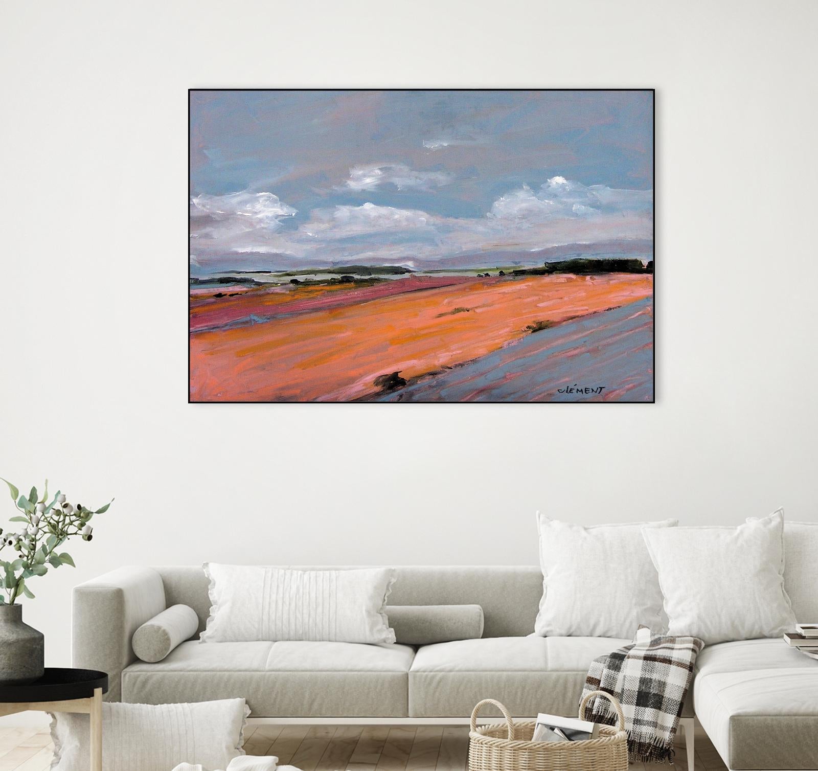 Pastel Landscape VIII by Jacques Clement on GIANT ART - green landscape