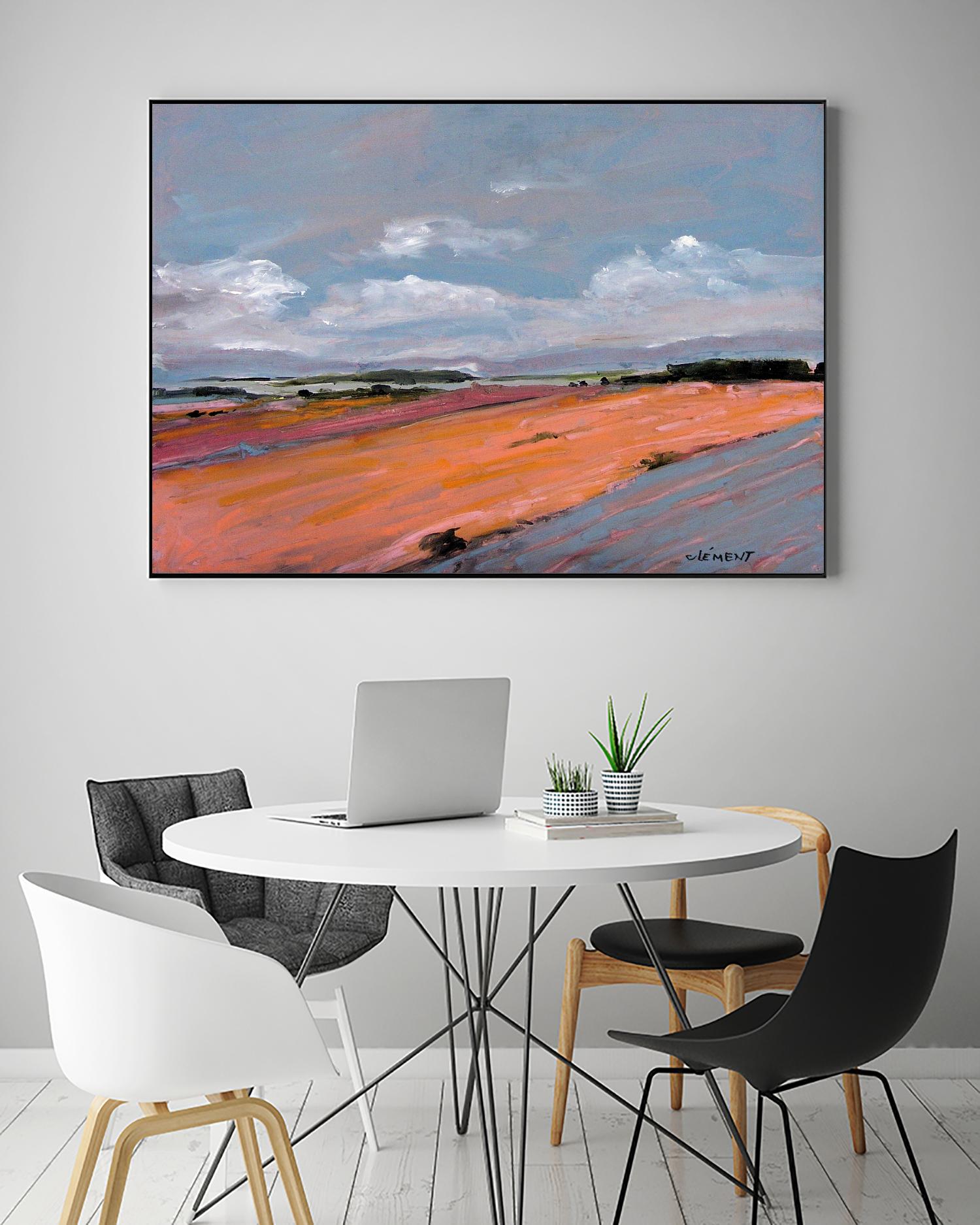 Pastel Landscape VIII by Jacques Clement on GIANT ART - green landscape