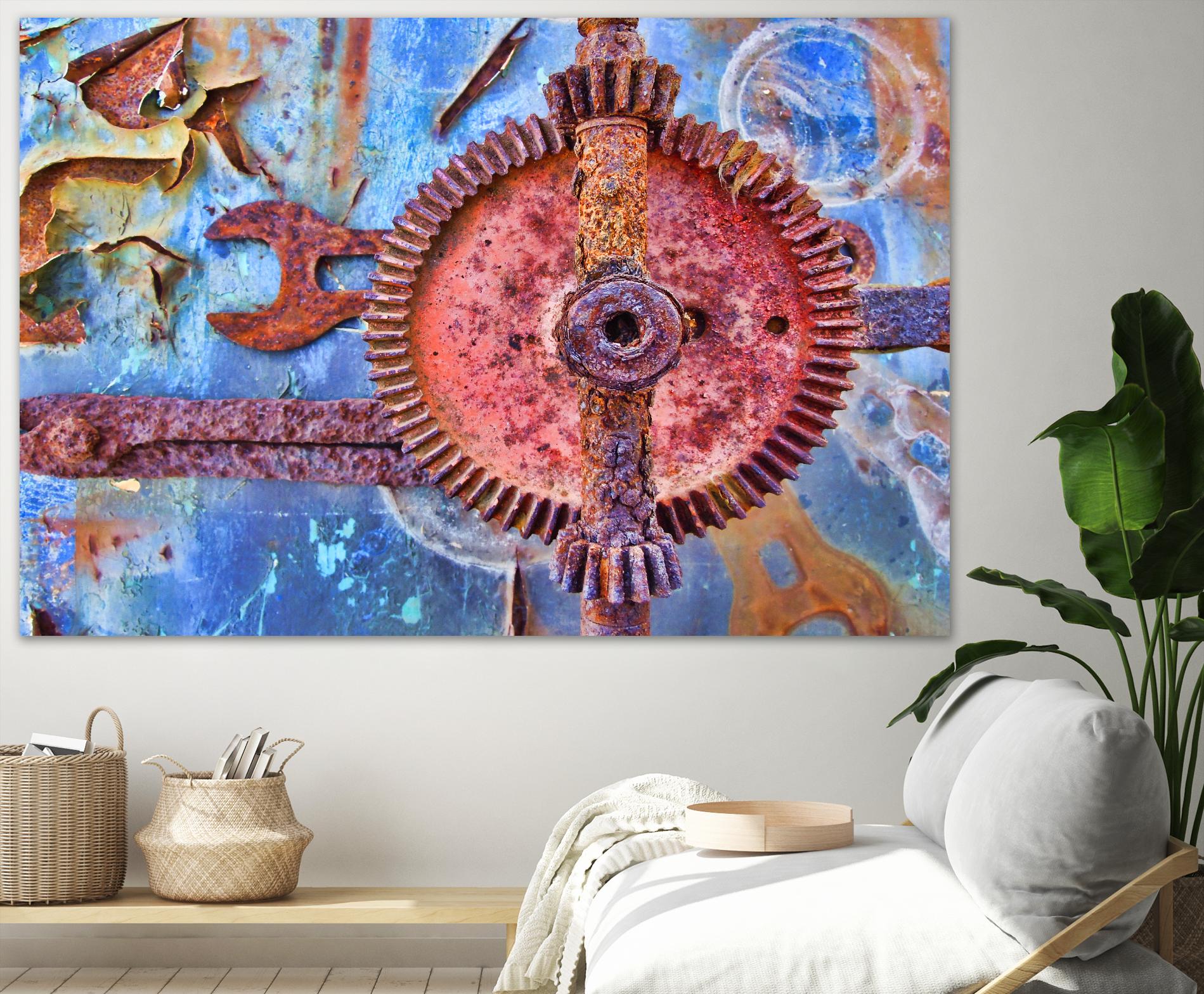 Rusty Gear by Jean-François Dupuis on GIANT ART - blue photo art