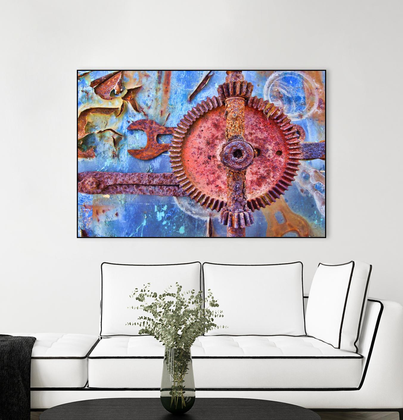 Rusty Gear by Jean-François Dupuis on GIANT ART - blue photo art