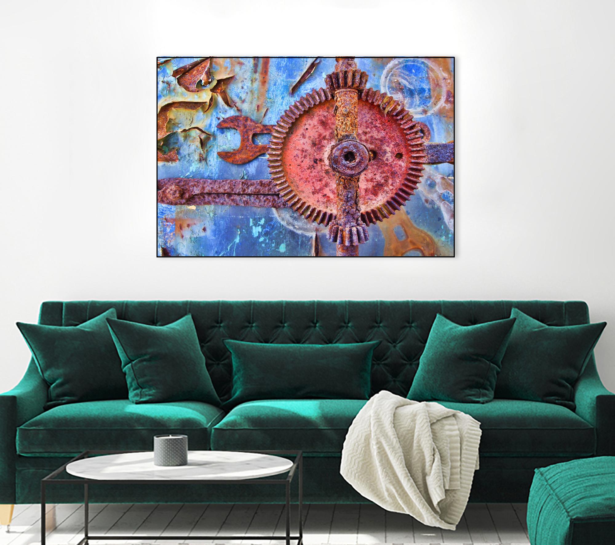 Rusty Gear by Jean-François Dupuis on GIANT ART - blue photo art