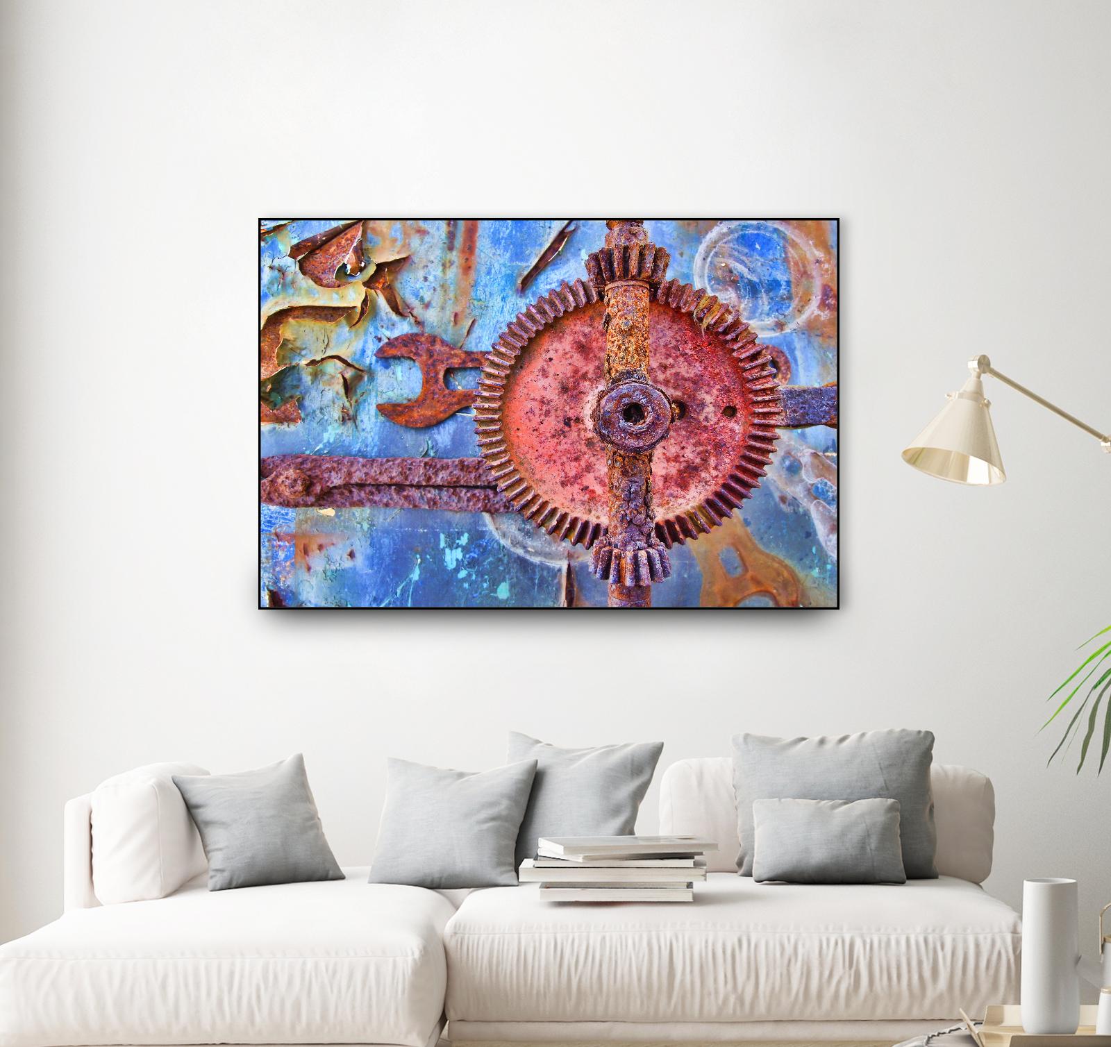 Rusty Gear by Jean-François Dupuis on GIANT ART - blue photo art
