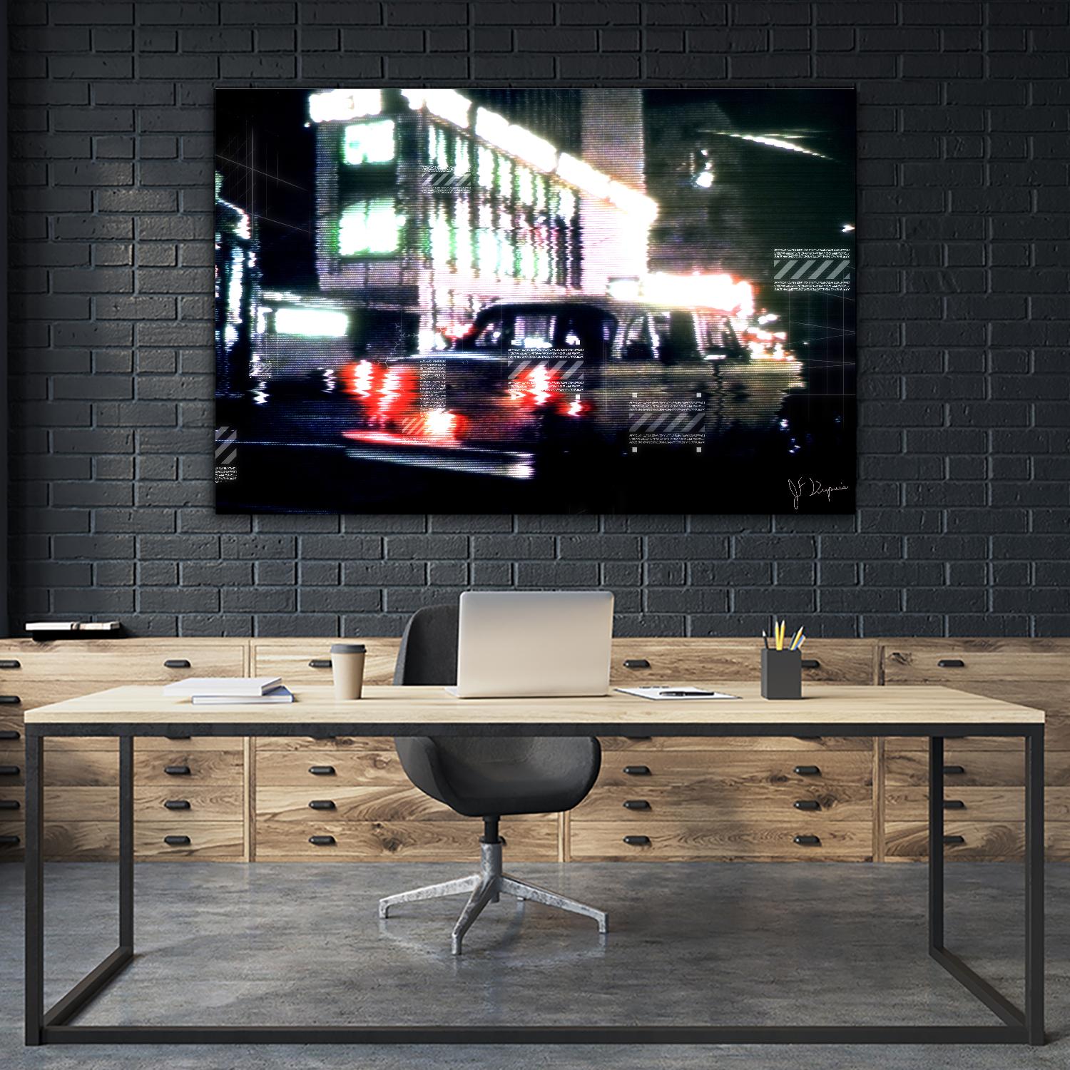 City Taxi I by Jean-François Dupuis on GIANT ART - red street scene